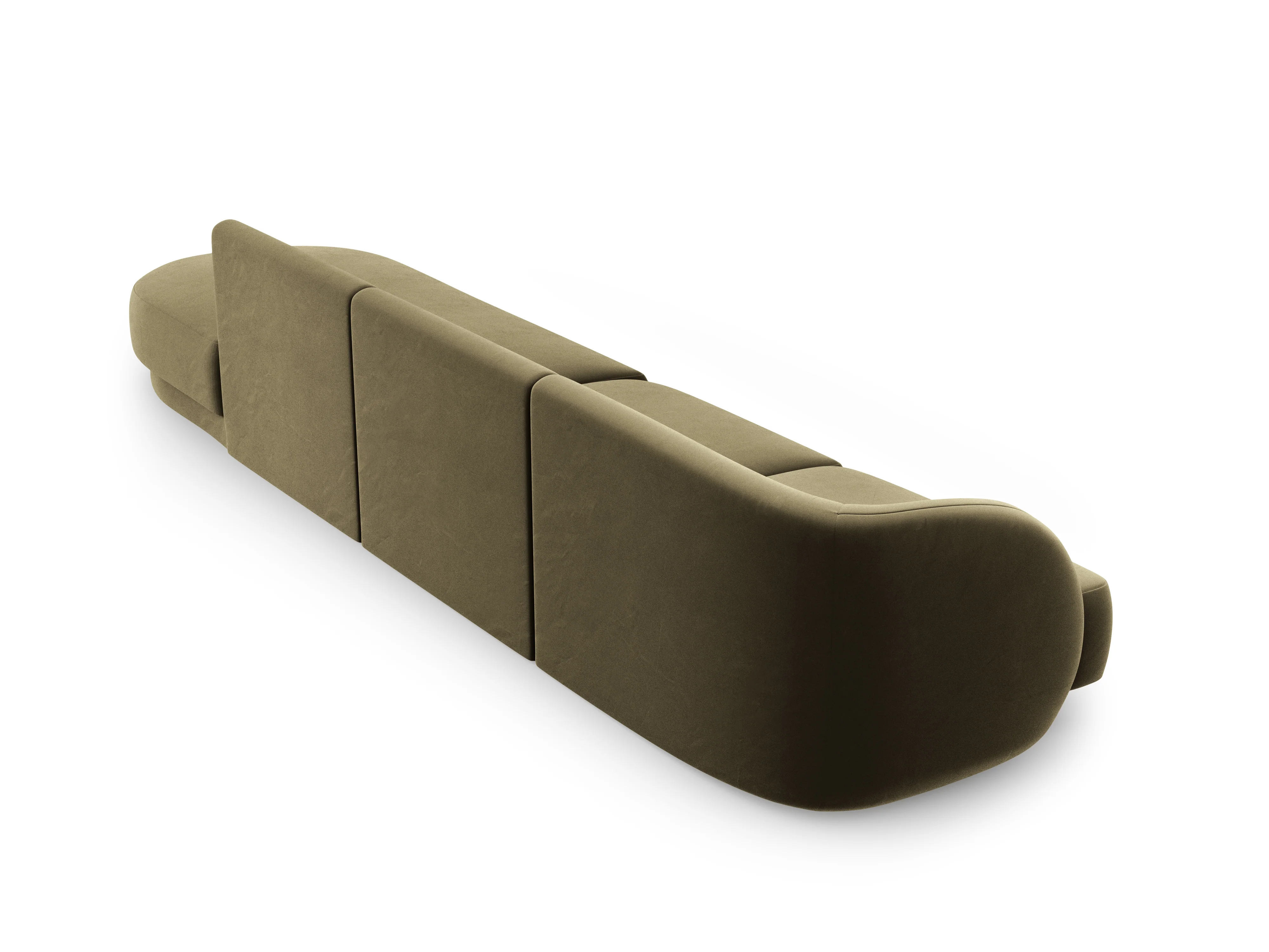 Sofa aksamitna prawostronna 4-osobowa otwarta MILEY zielony - Image 3