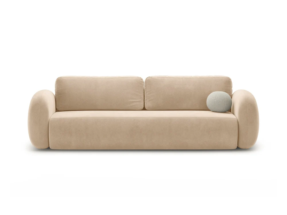 Sofa aksamitna z funkcją spania 3-osobowa TONALE beżowy - Image 3