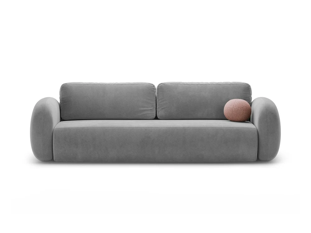 Sofa aksamitna z funkcją spania 3-osobowa TONALE ciemnoszary - Image 3