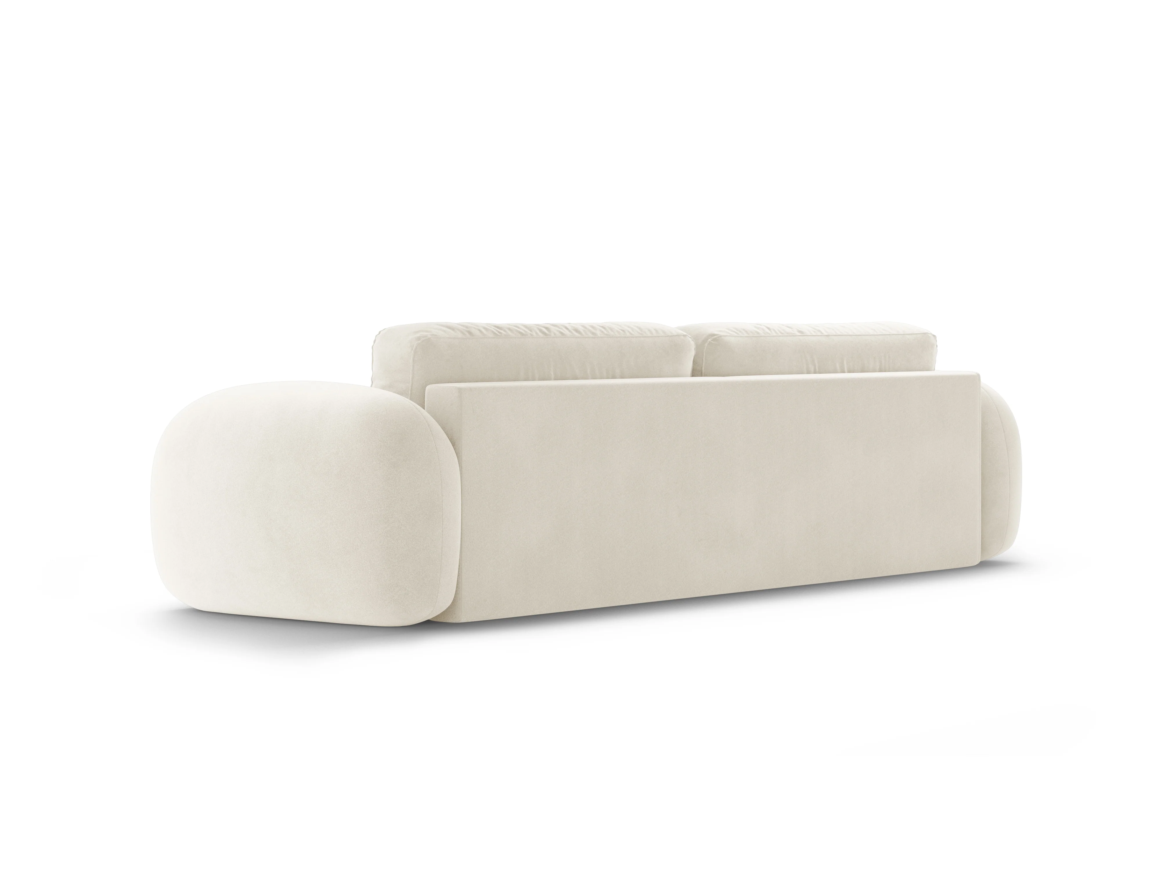 Sofa aksamitna z funkcją spania 3-osobowa TONALE kremowy - Image 6