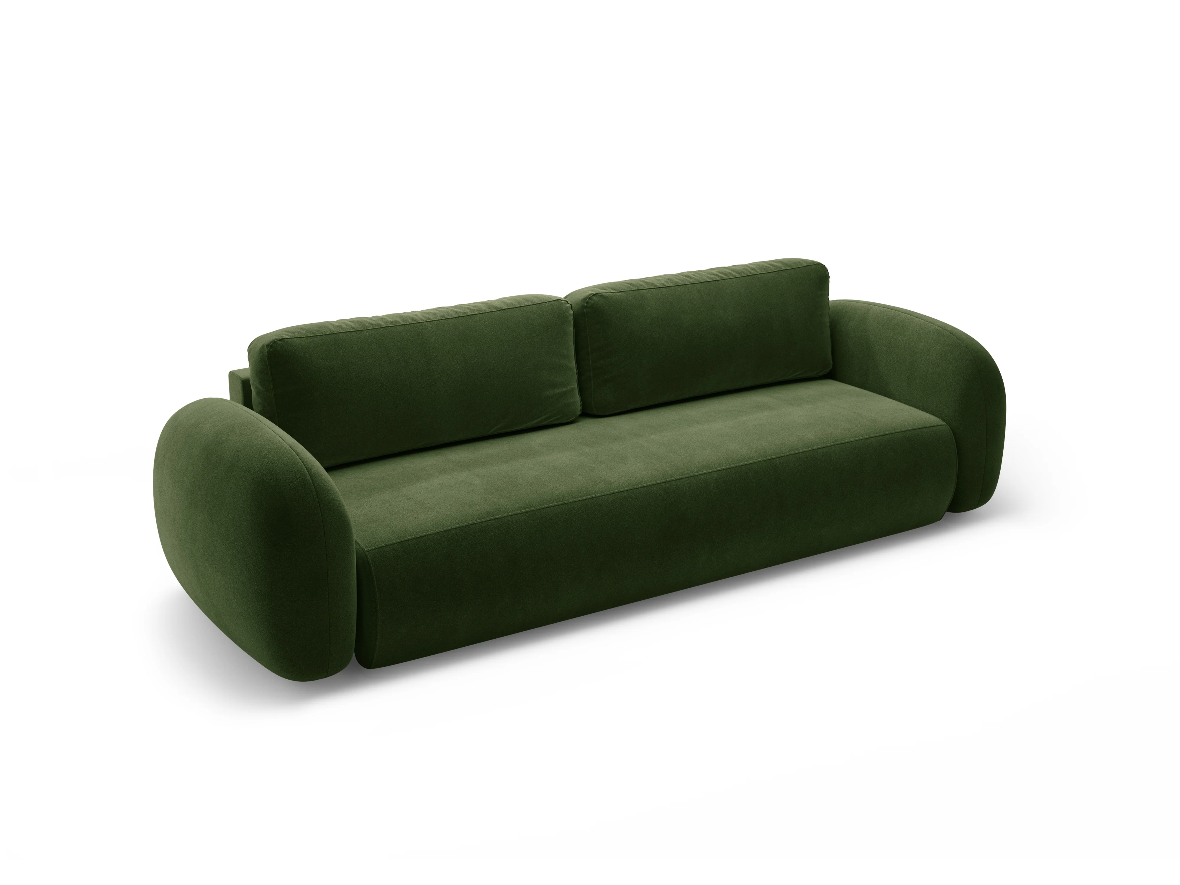 Sofa aksamitna z funkcją spania 3-osobowa TONALE wojskowa zieleń - Image 5