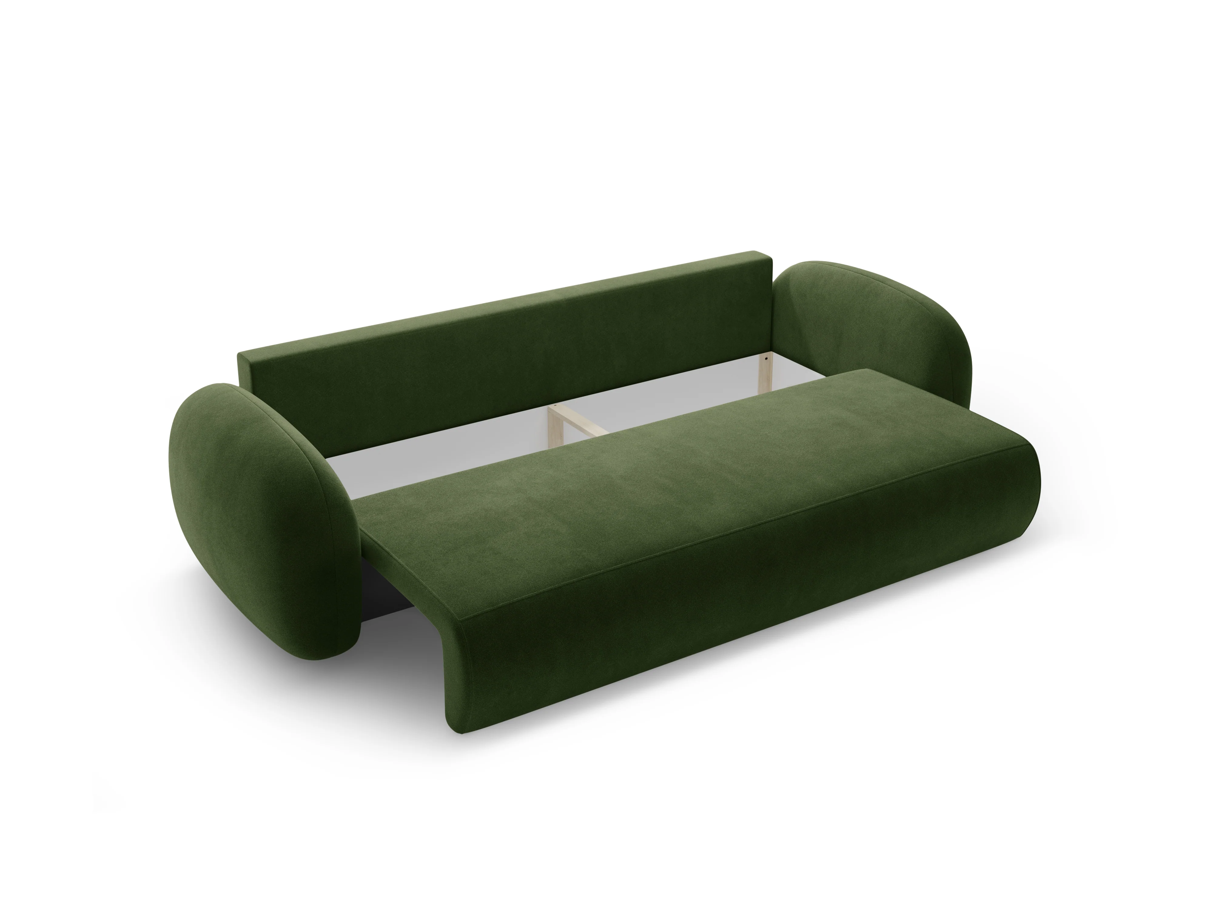 Sofa aksamitna z funkcją spania 3-osobowa TONALE wojskowa zieleń - Image 6