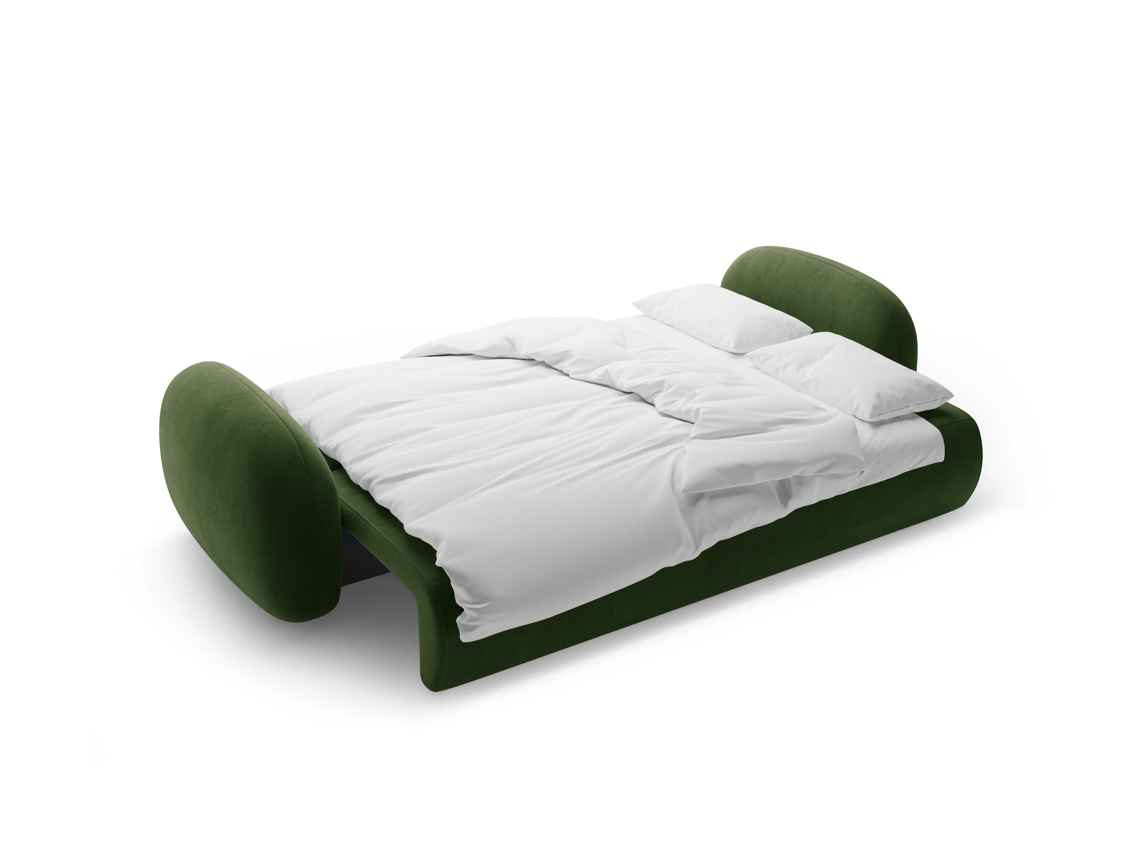 Sofa aksamitna z funkcją spania 3-osobowa TONALE wojskowa zieleń - Image 7