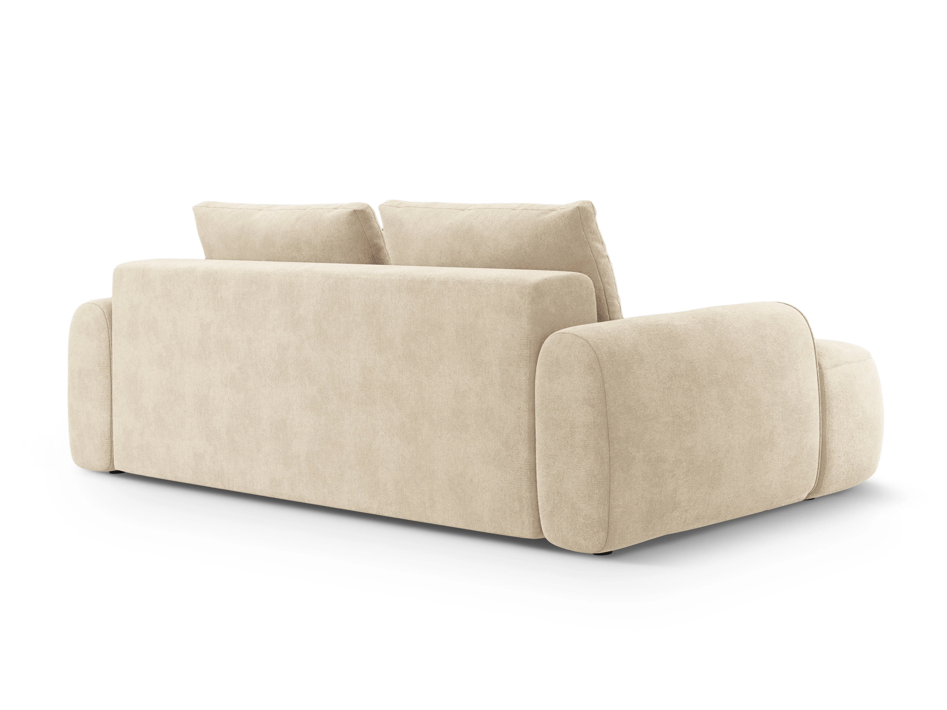 Sofa aksamitna z funkcją spania 4-osobowa LINZ jasnobeżowy - Image 3