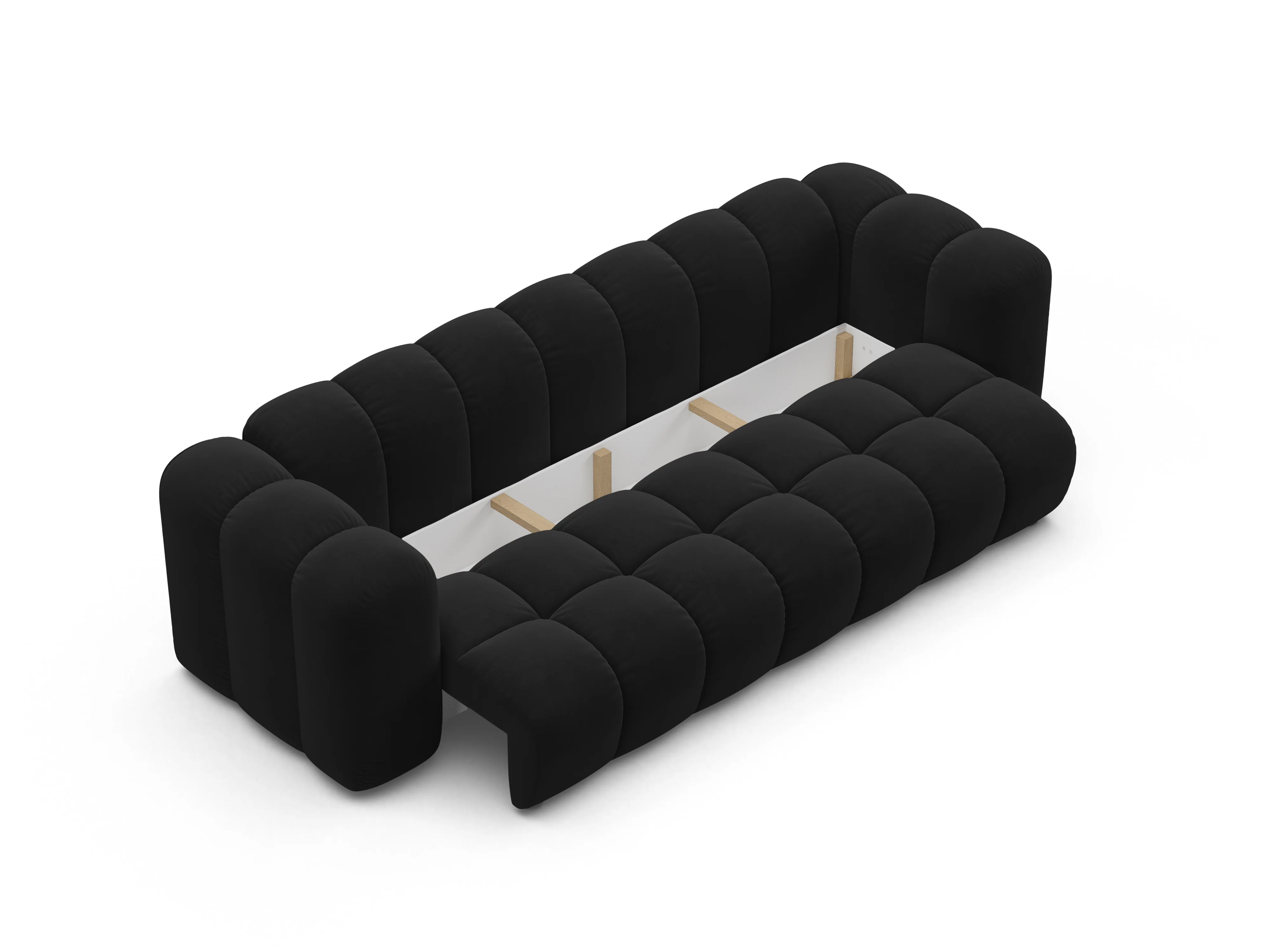 Sofa aksamitna z funkcją spania ASTRO czarny - Image 4