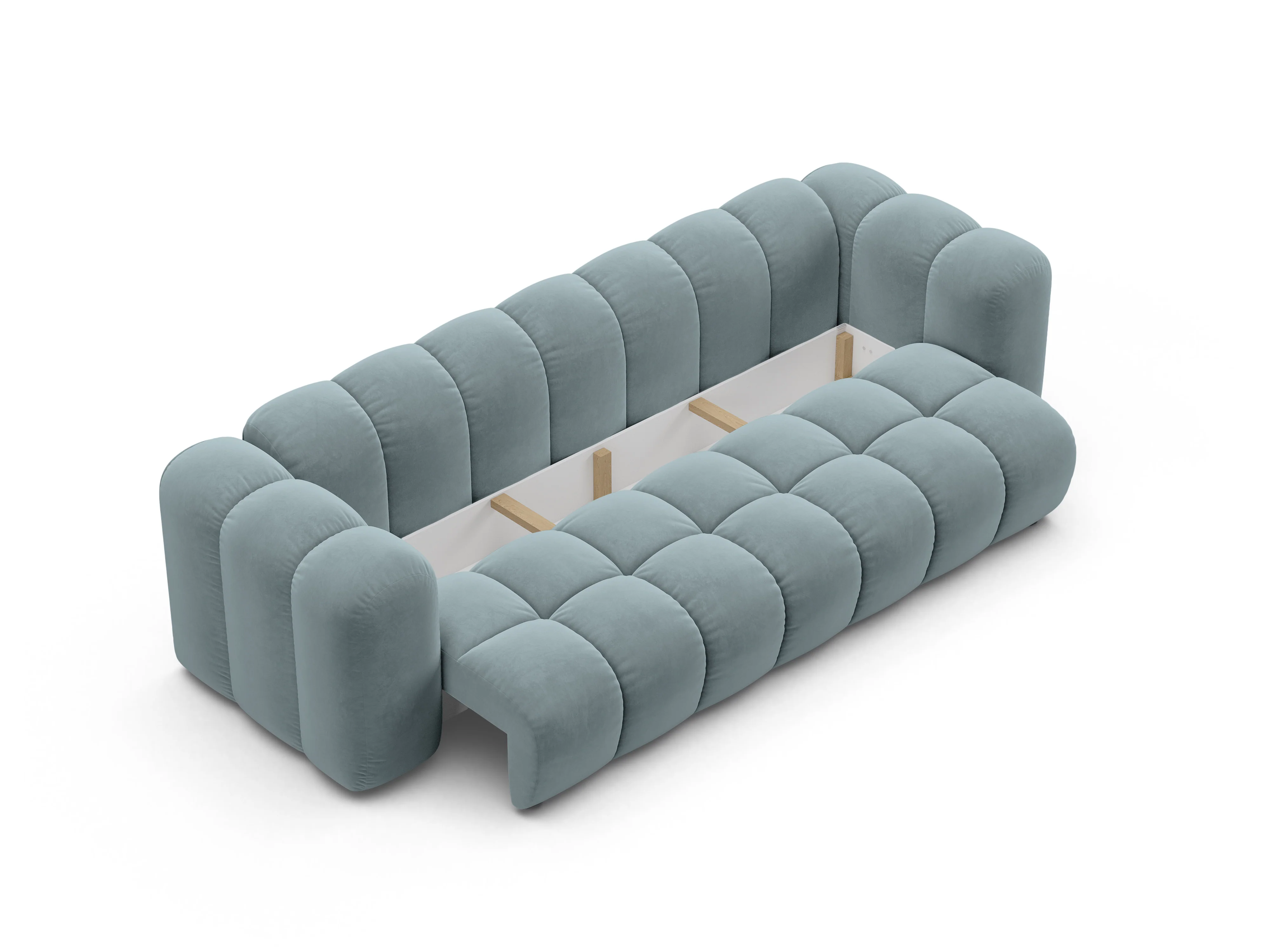 Sofa aksamitna z funkcją spania ASTRO jasnoniebieski - Image 4