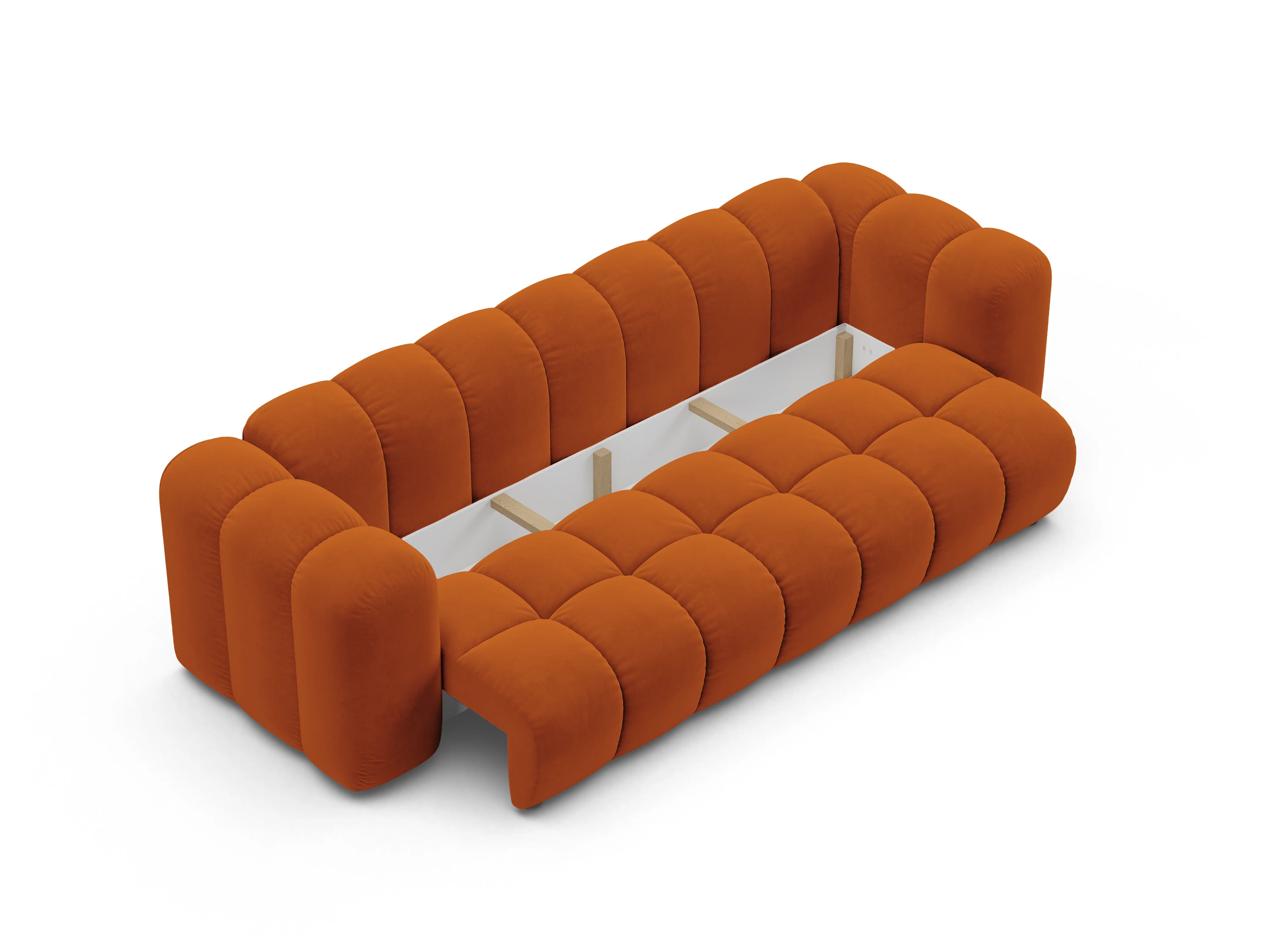 Sofa aksamitna z funkcją spania ASTRO rudy - Image 4