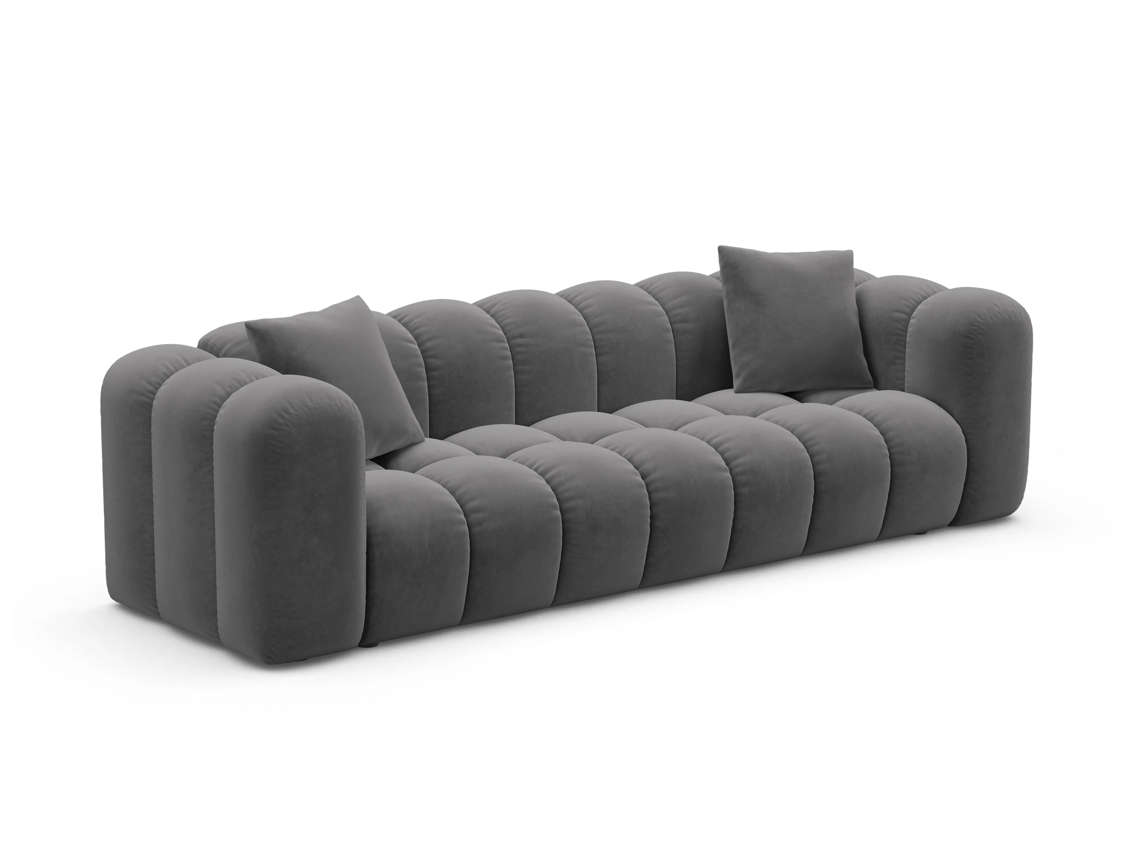 Sofa aksamitna z funkcją spania ASTRO szary