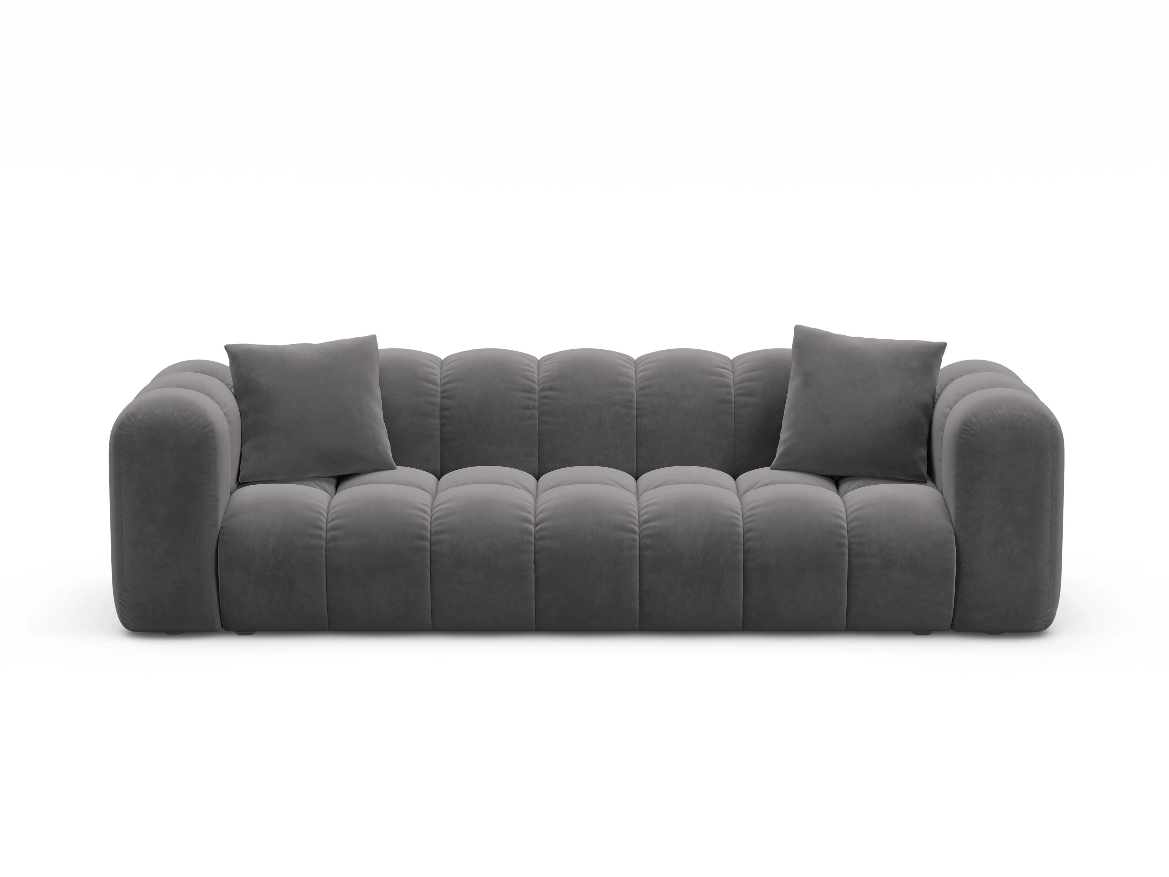 Sofa aksamitna z funkcją spania ASTRO szary - Image 2
