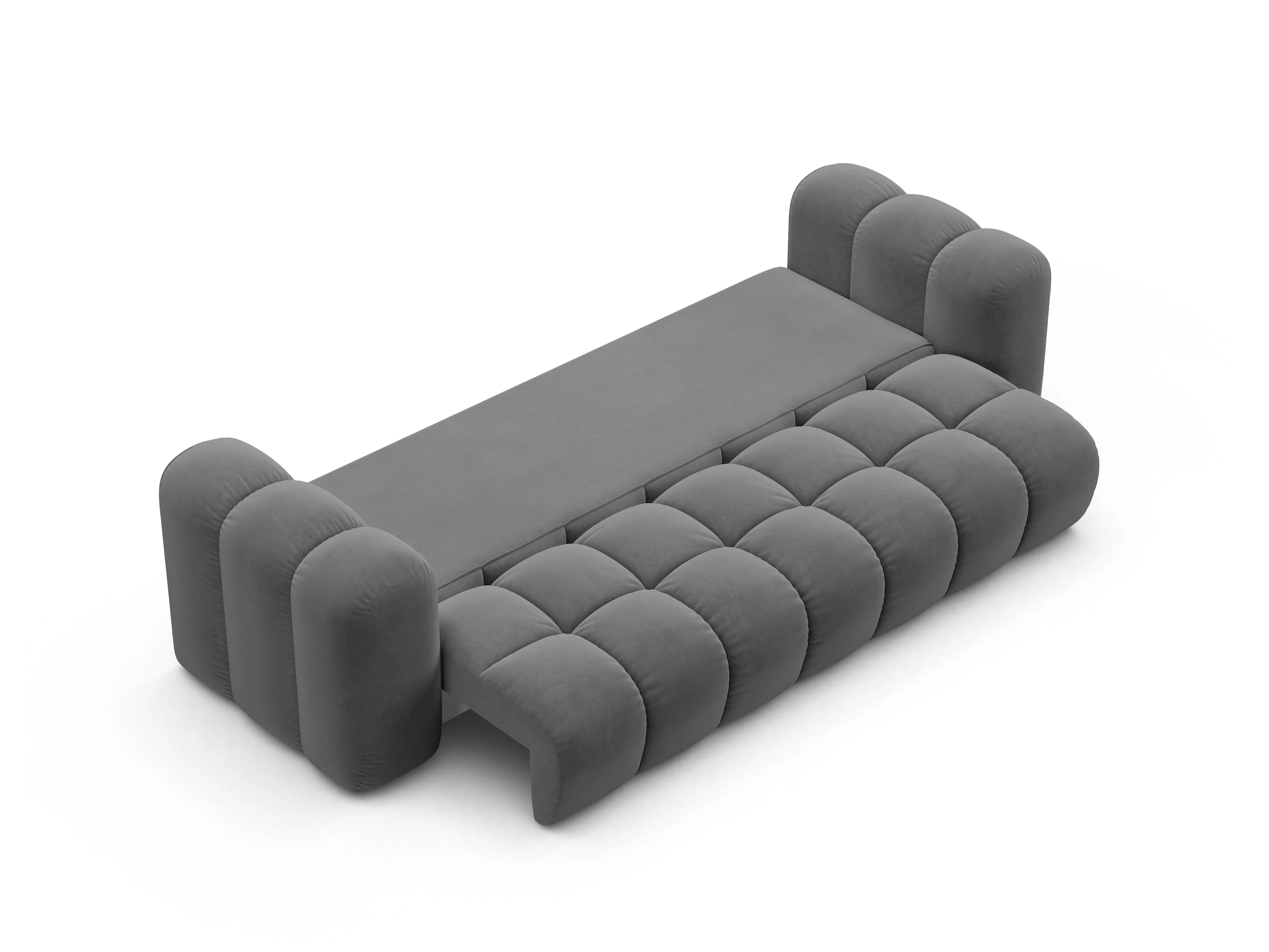 Sofa aksamitna z funkcją spania ASTRO szary - Image 3