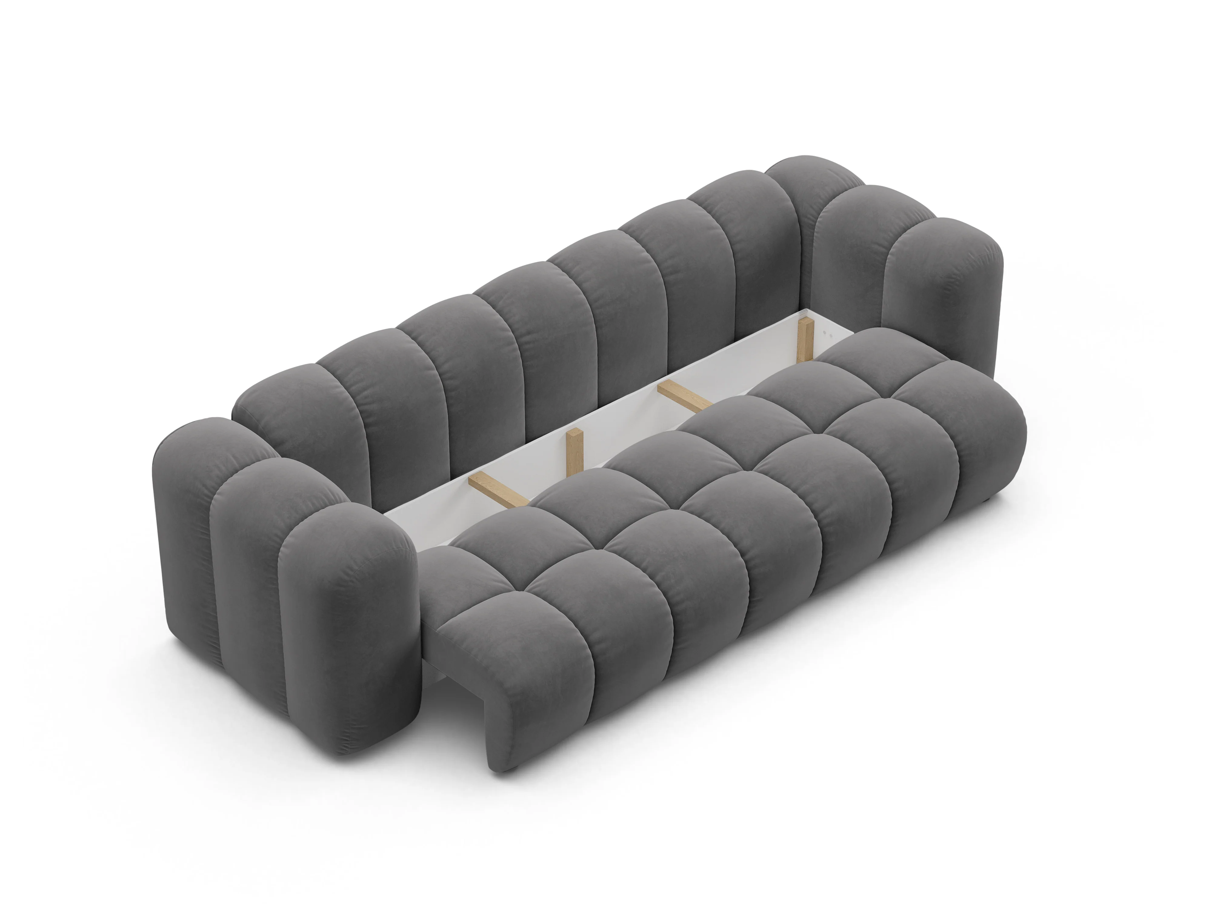 Sofa aksamitna z funkcją spania ASTRO szary - Image 4