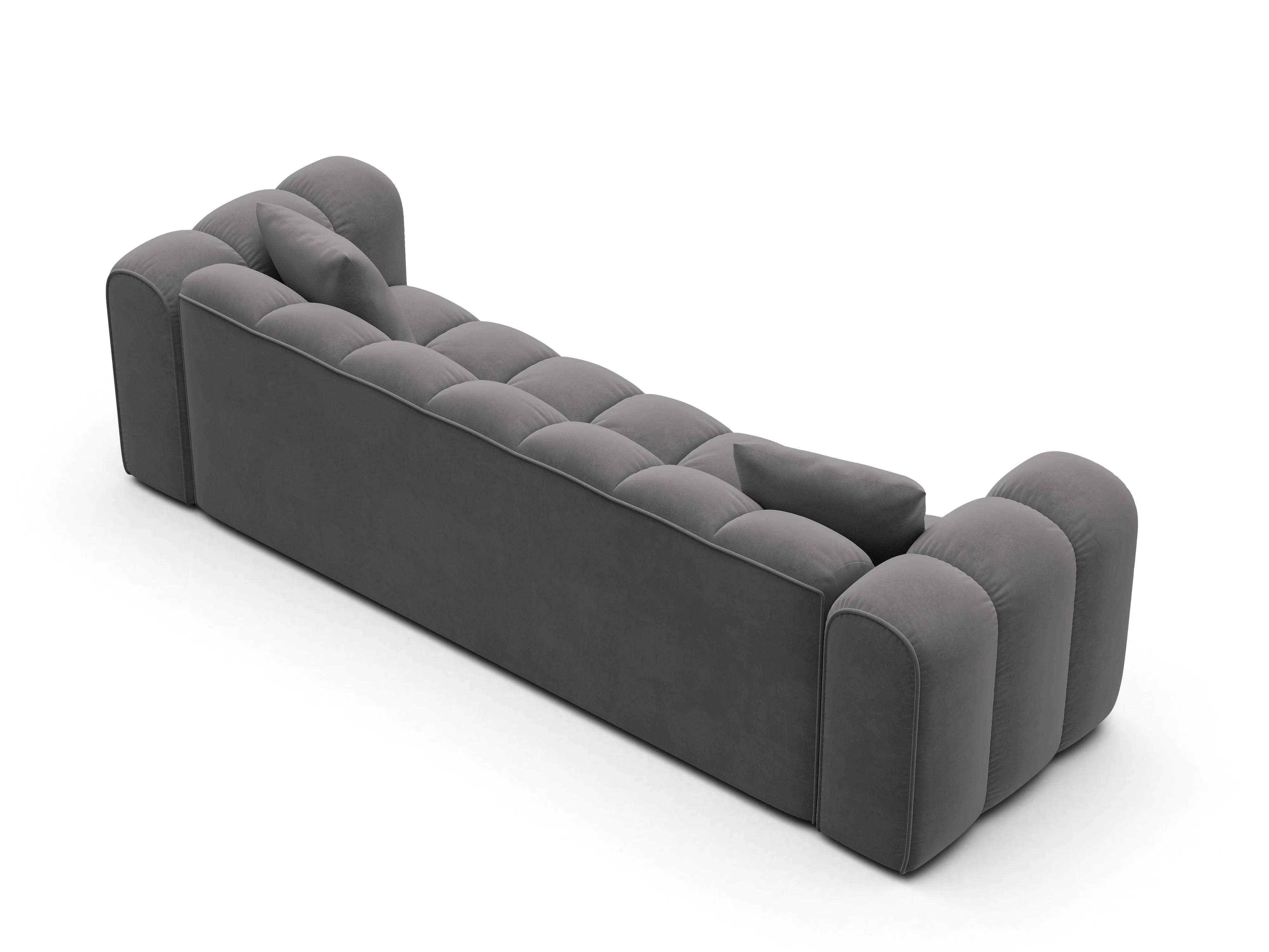 Sofa aksamitna z funkcją spania ASTRO szary - Image 5