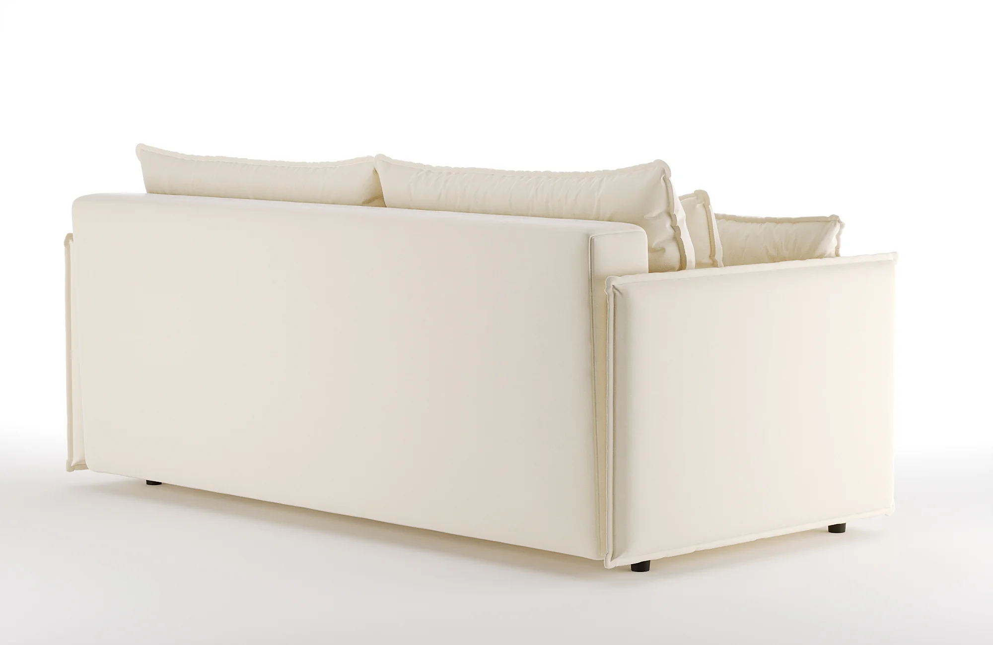 Sofa aksamitna z funkcją spania FABIEN beżowy - Image 3
