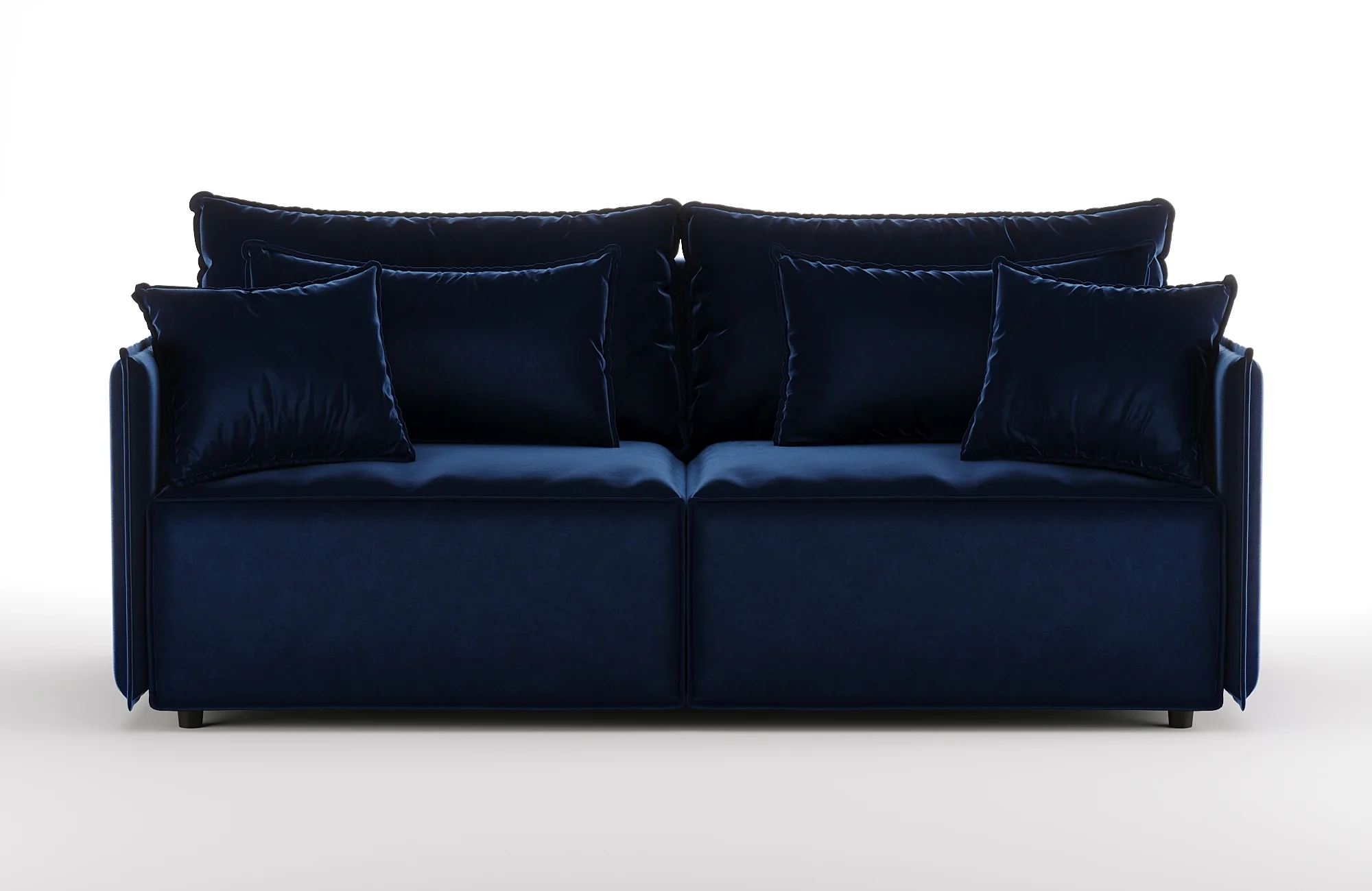 Sofa aksamitna z funkcją spania FABIEN granatowy - Image 3