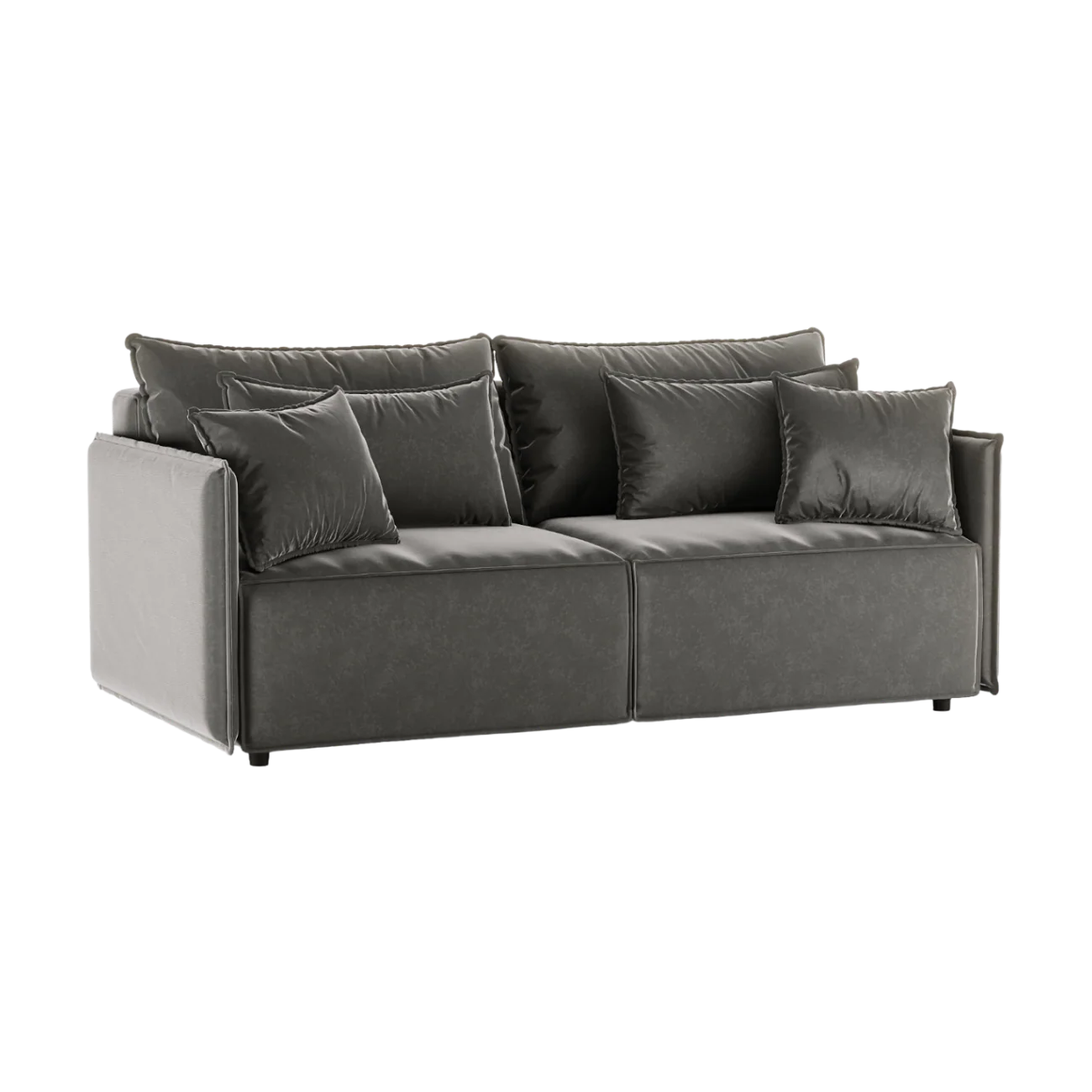 Sofa aksamitna z funkcją spania FABIEN szary