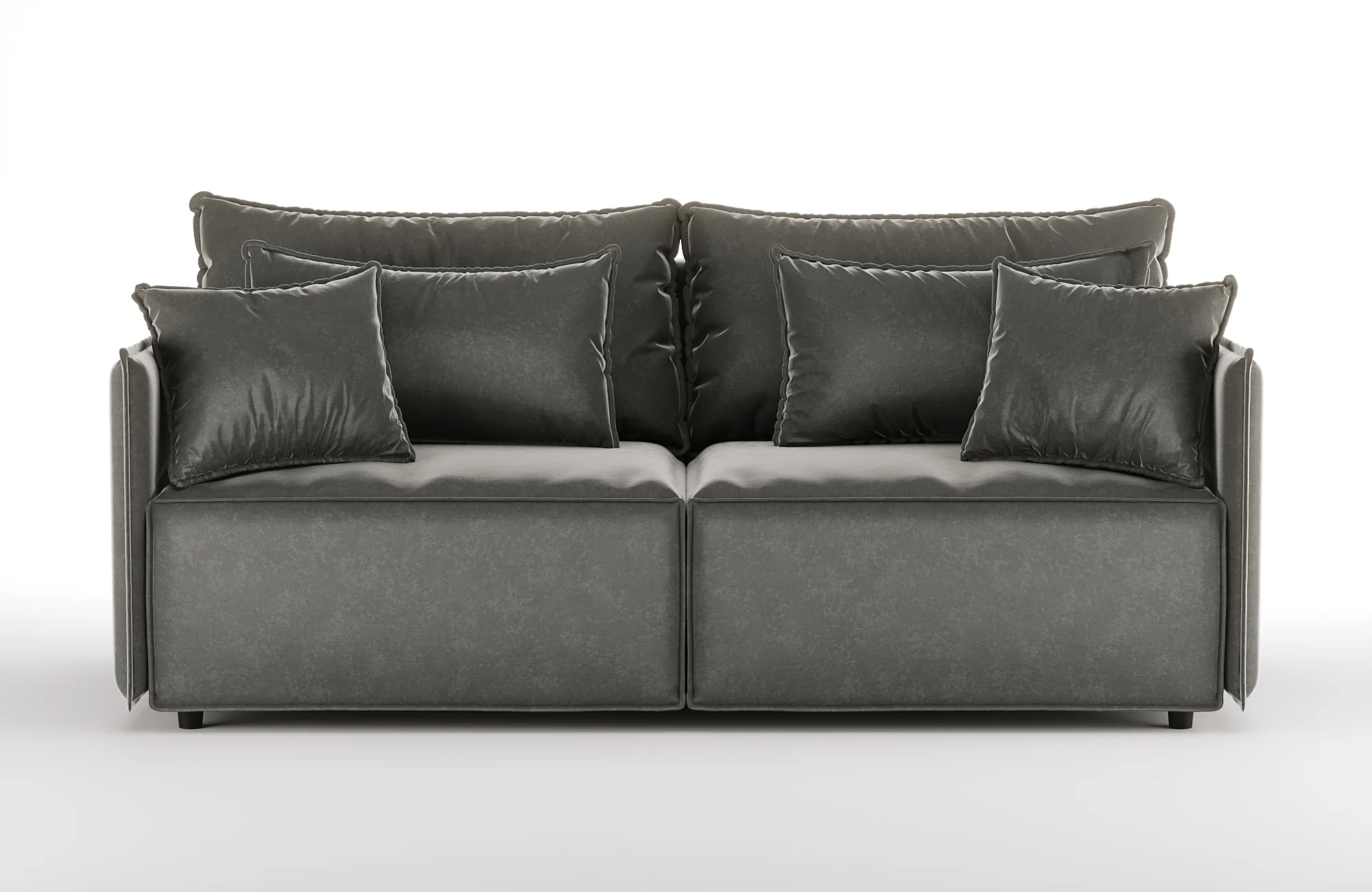 Sofa aksamitna z funkcją spania FABIEN szary - Image 3