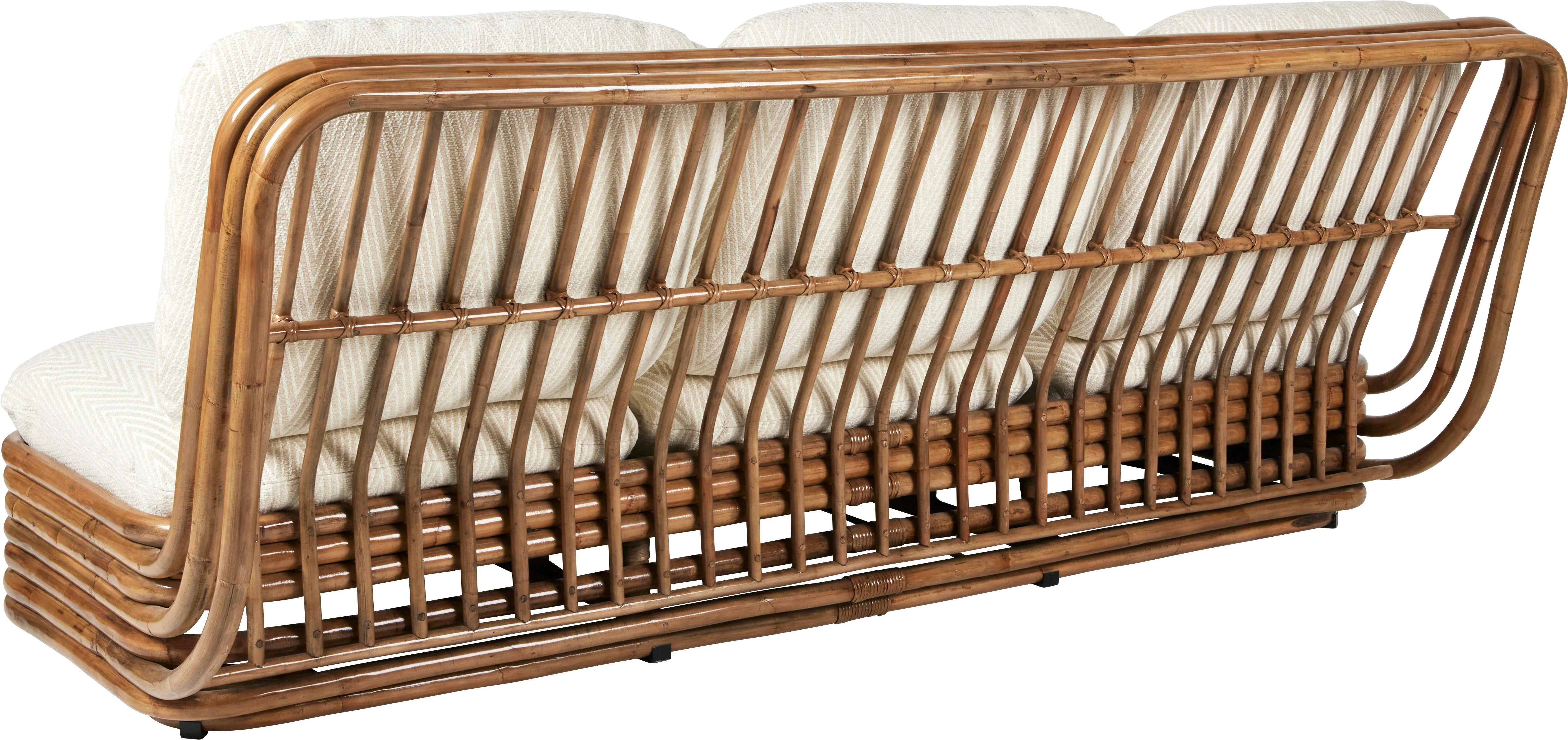 Sofa BOHEMIAN 72 tapicerowany z rattanową podstawą - Image 3