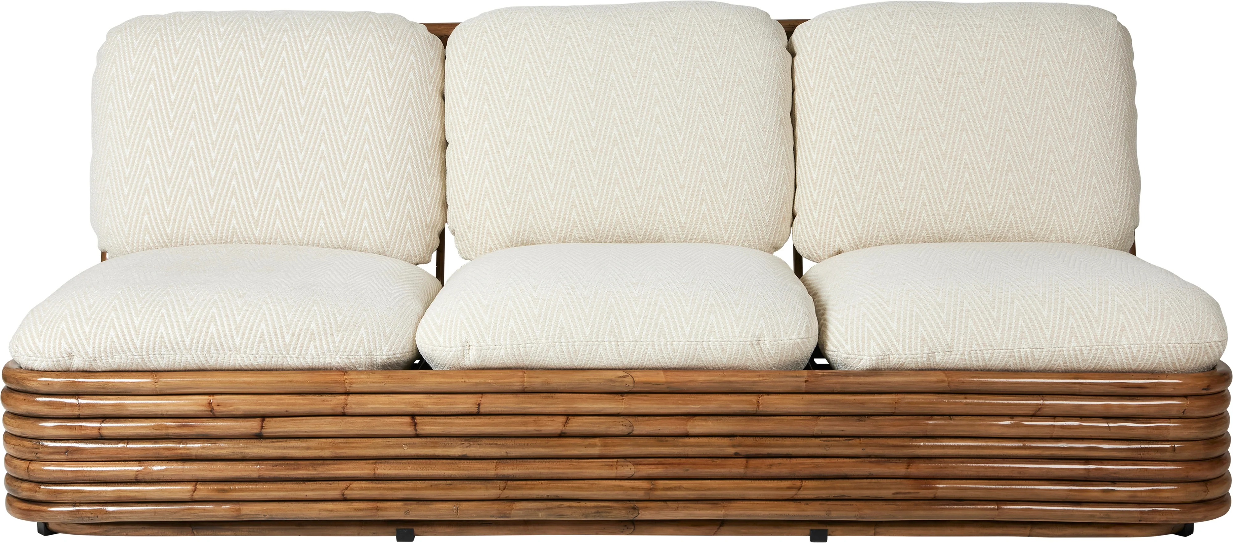 Sofa BOHEMIAN 72 tapicerowany z rattanową podstawą - Image 4