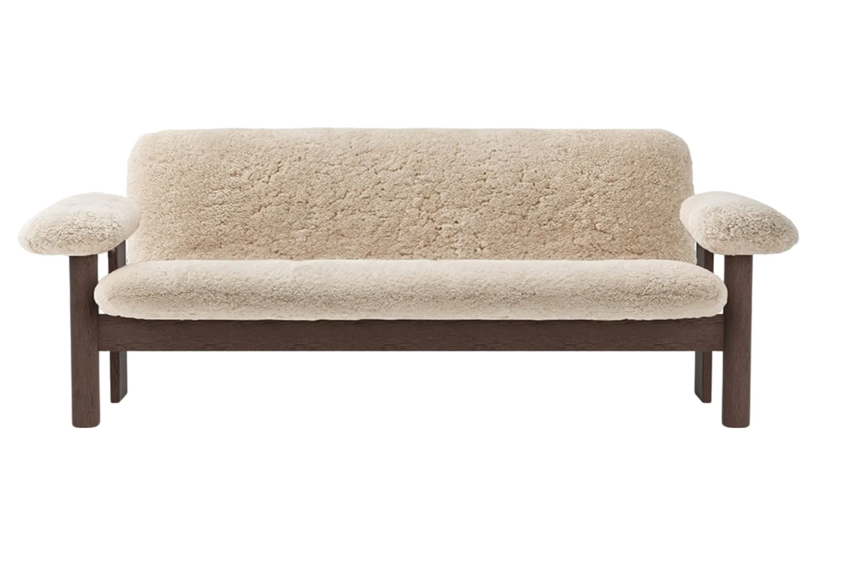 Sofa BRASILIA skóra owcza z ciemną dębową podstawą - Image 4