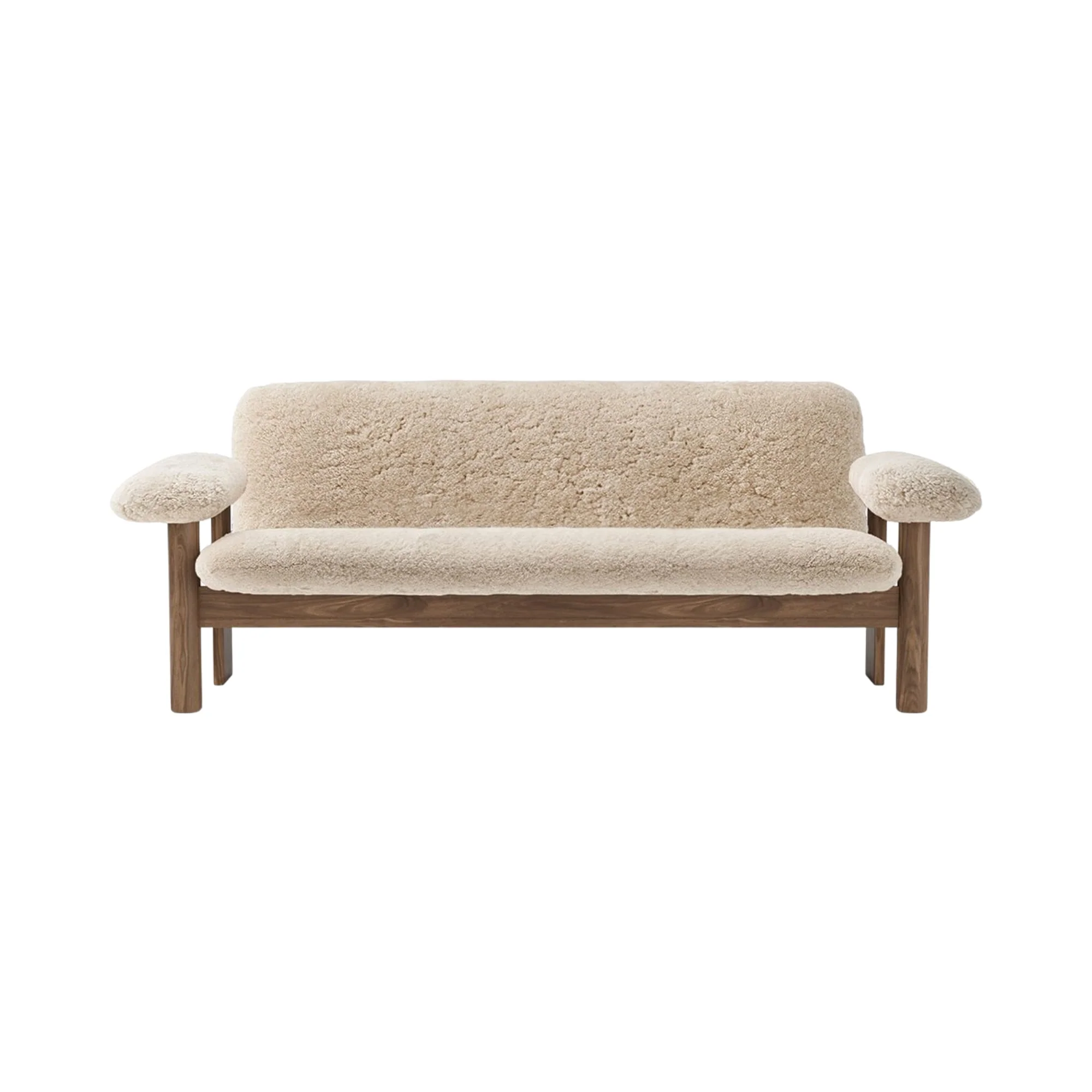 Sofa BRASILIA skóra owcza z orzechową podstawą - Image 8