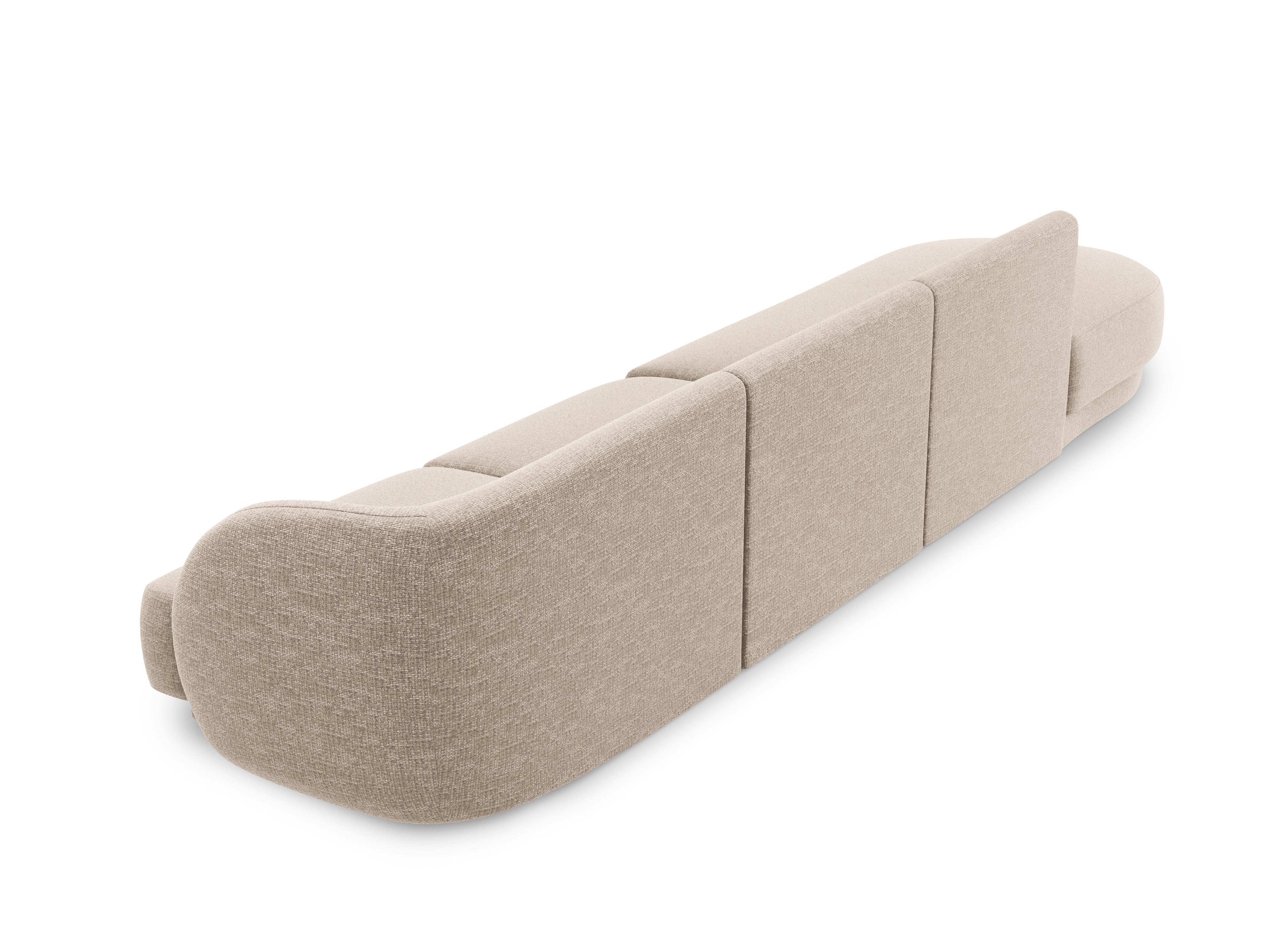 Sofa lewostronna 4-osobowa otwarta MILEY beżowy szenil jedwabisty - Image 3