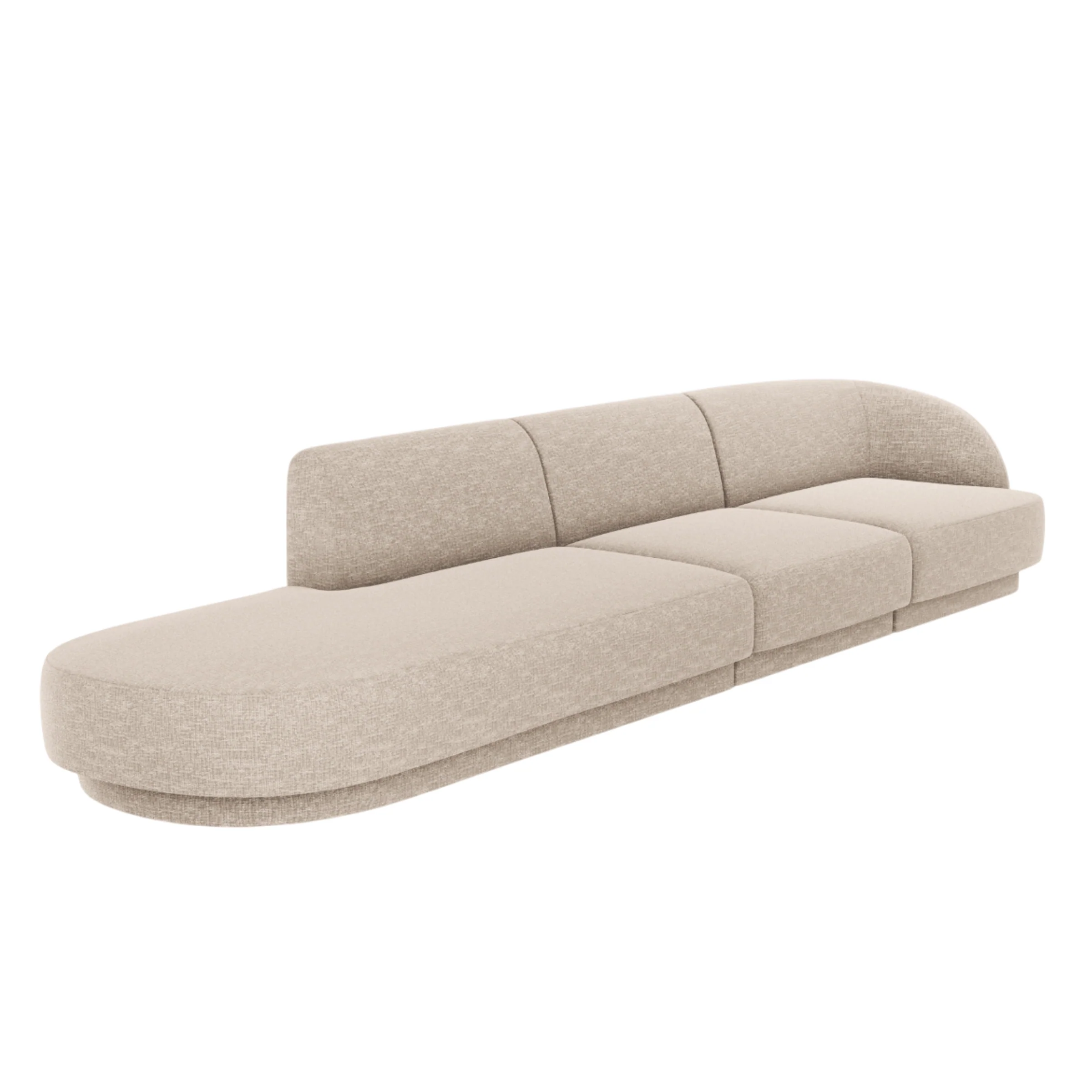 Sofa otwarta lewostronna 4-osobowa otwarta MILEY beżowy szenil - Image 3