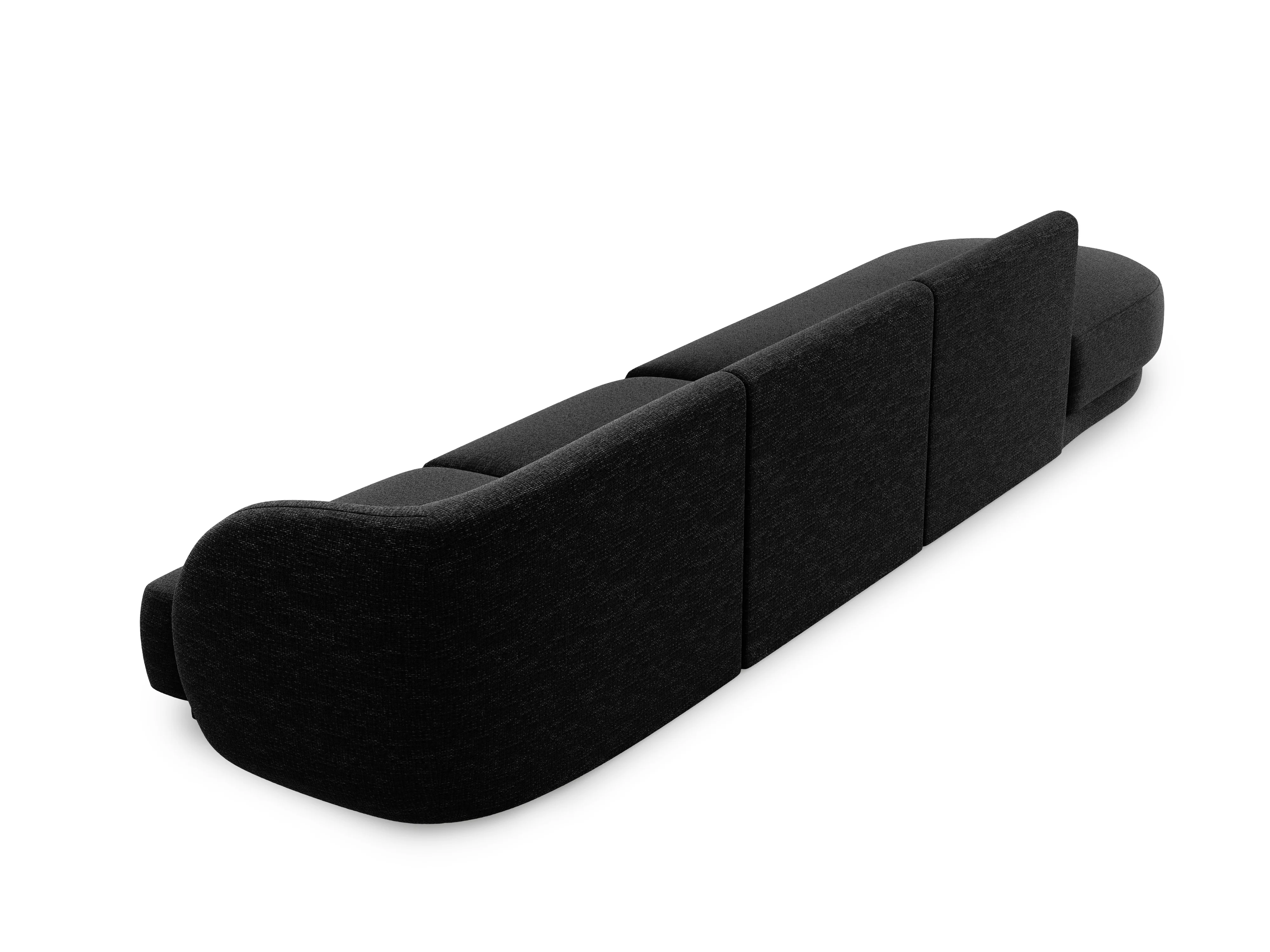 Sofa otwarta lewostronna 4-osobowa otwarta MILEY czarny szenil - Image 4