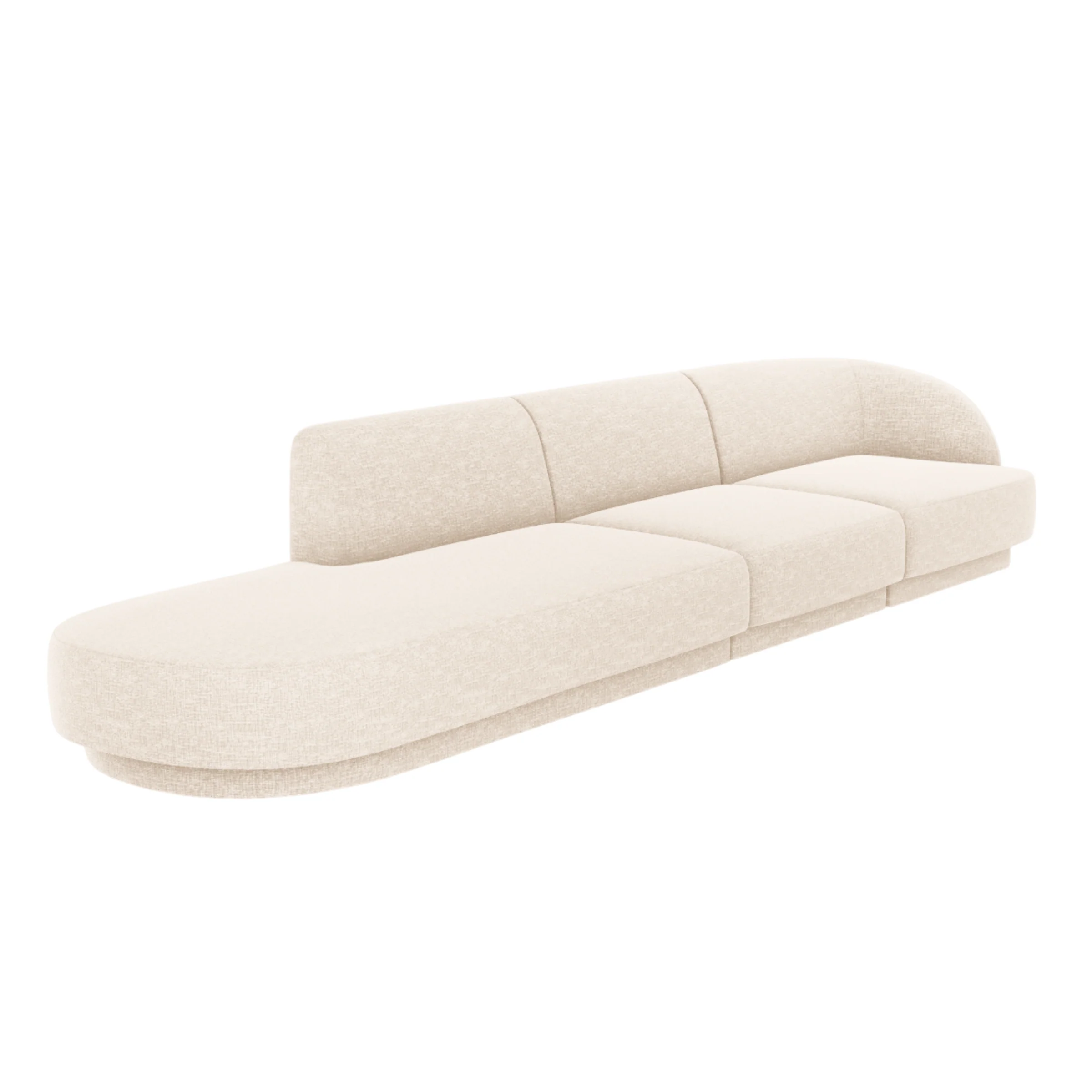 Sofa otwarta lewostronna 4-osobowa otwarta MILEY kość słoniowa szenil - Image 3