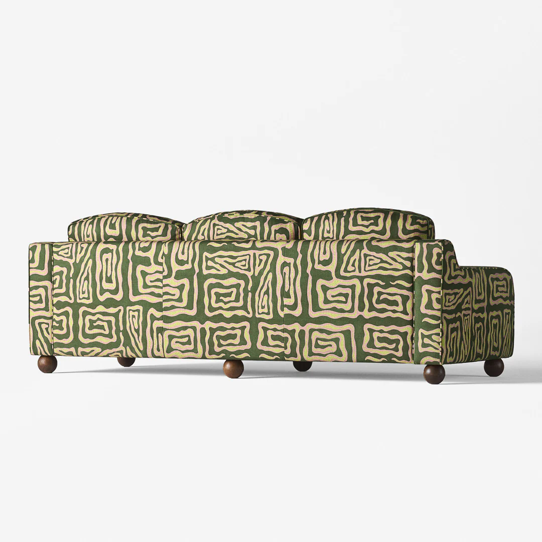 Sofa 3-osobowa LOLA zielony z beżowym wzorem - Image 3