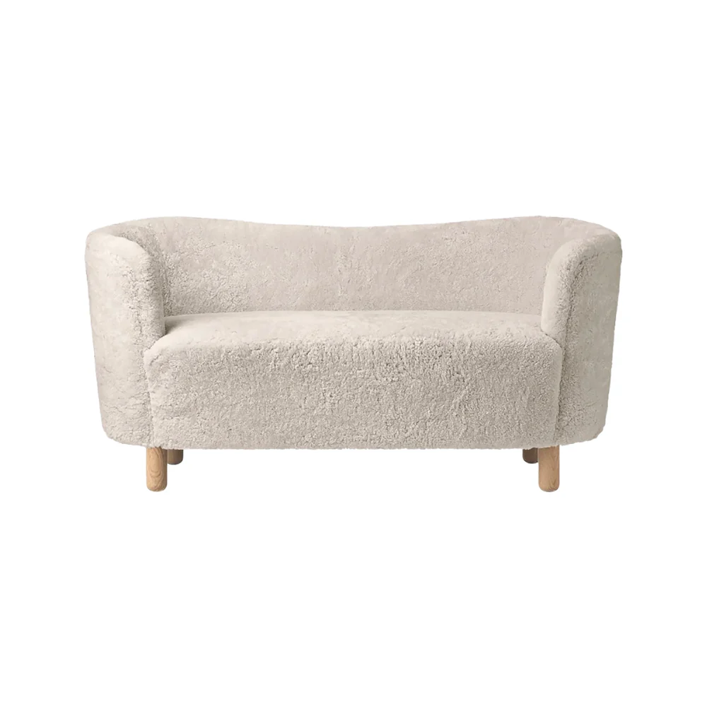 Sofa MINGLE skóra owcza z dębową podstawą