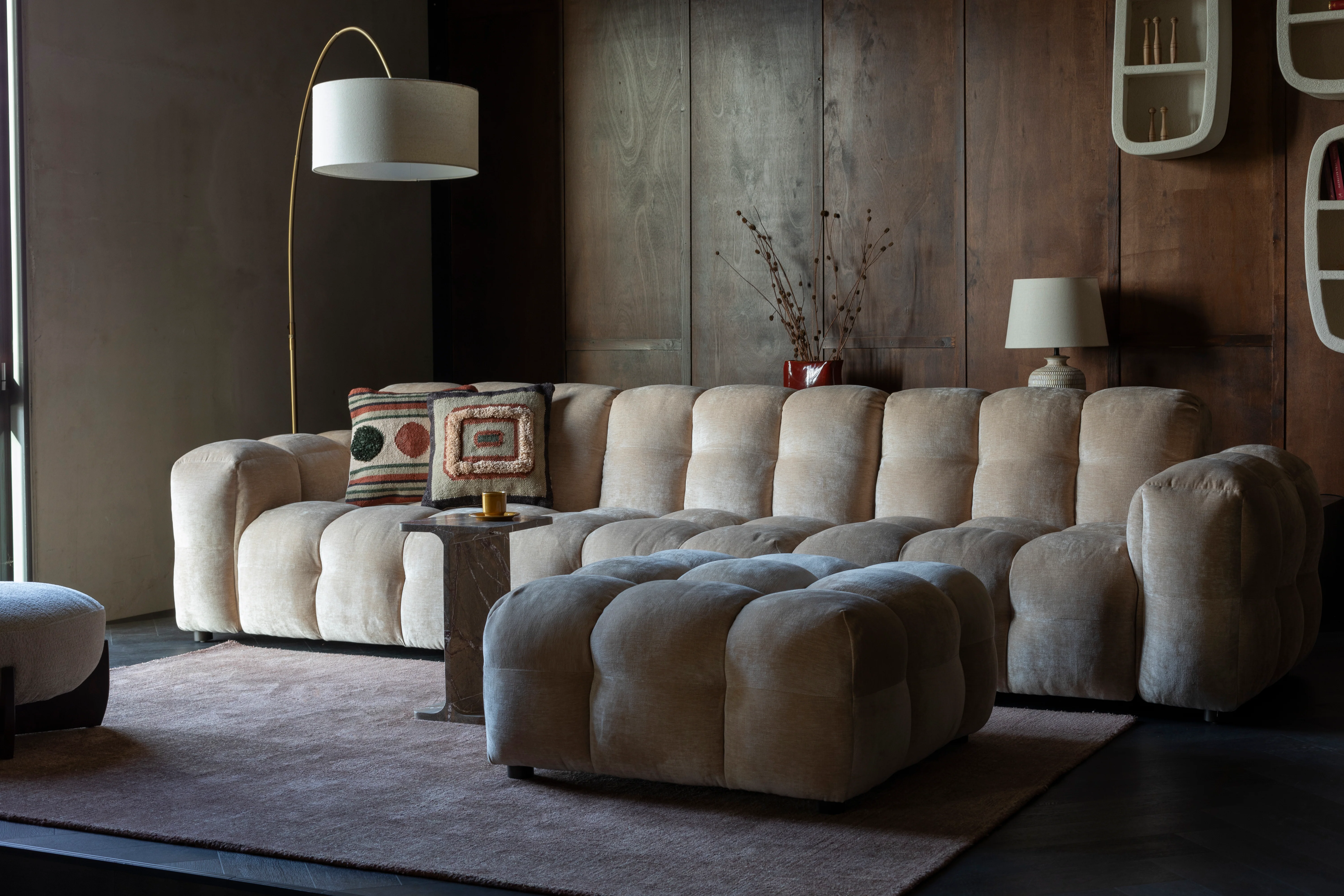 Sofa modułowa  HACKMAN - element środkowy beżowy welur - Image 2
