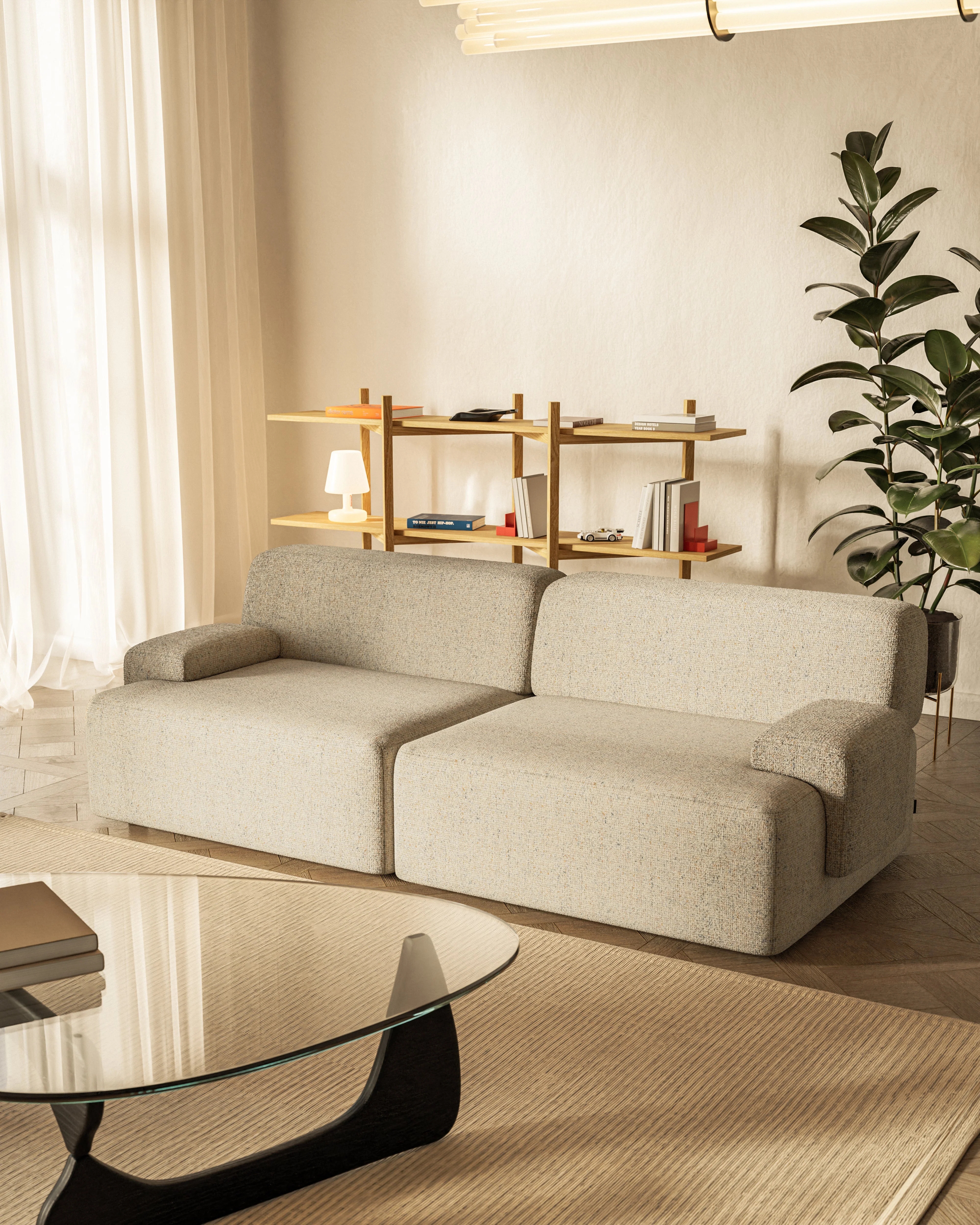Sofa modułowa 2-osobowa UMI beżowy - Image 4