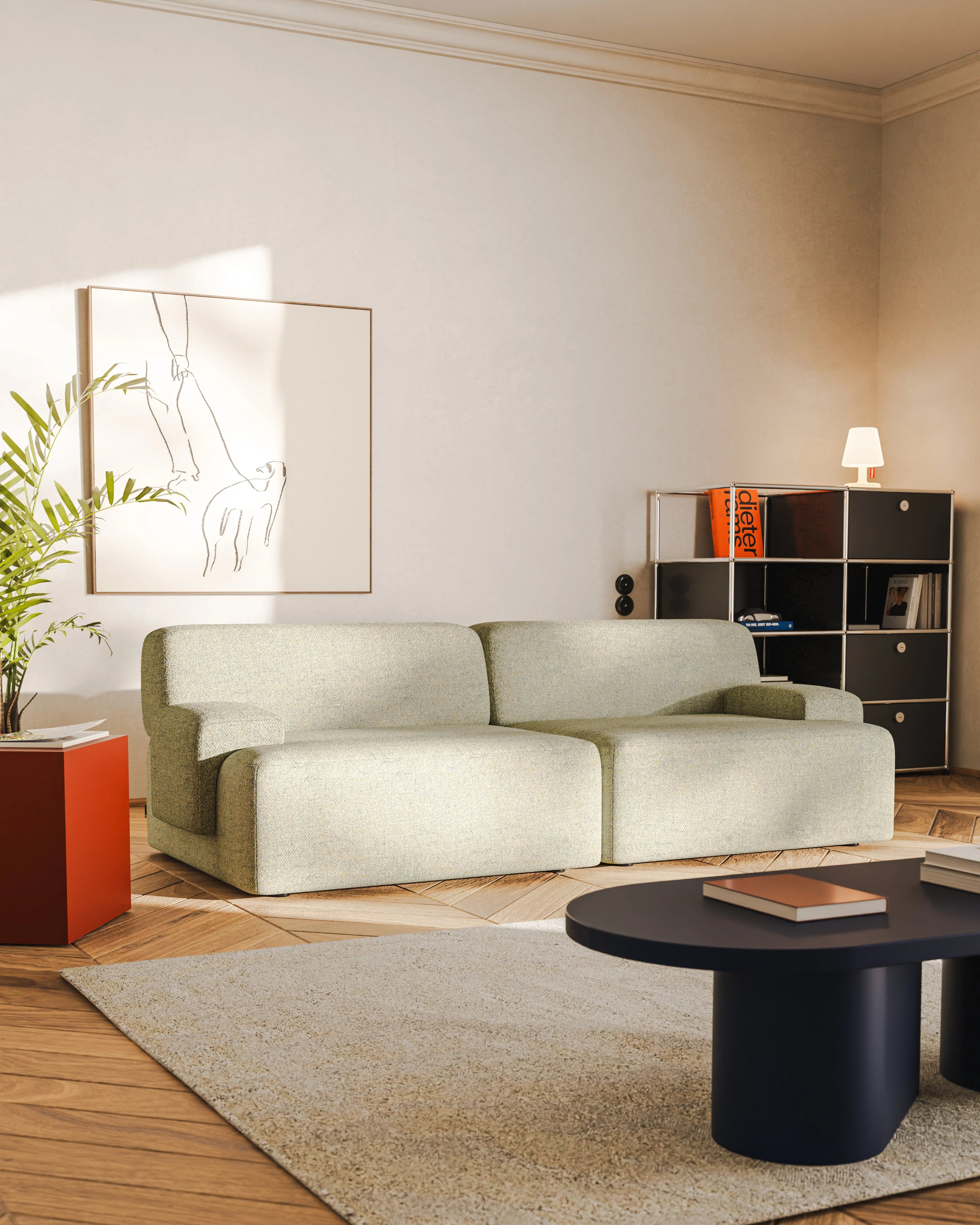Sofa modułowa 2-osobowa UMI jasnozielony - Image 6