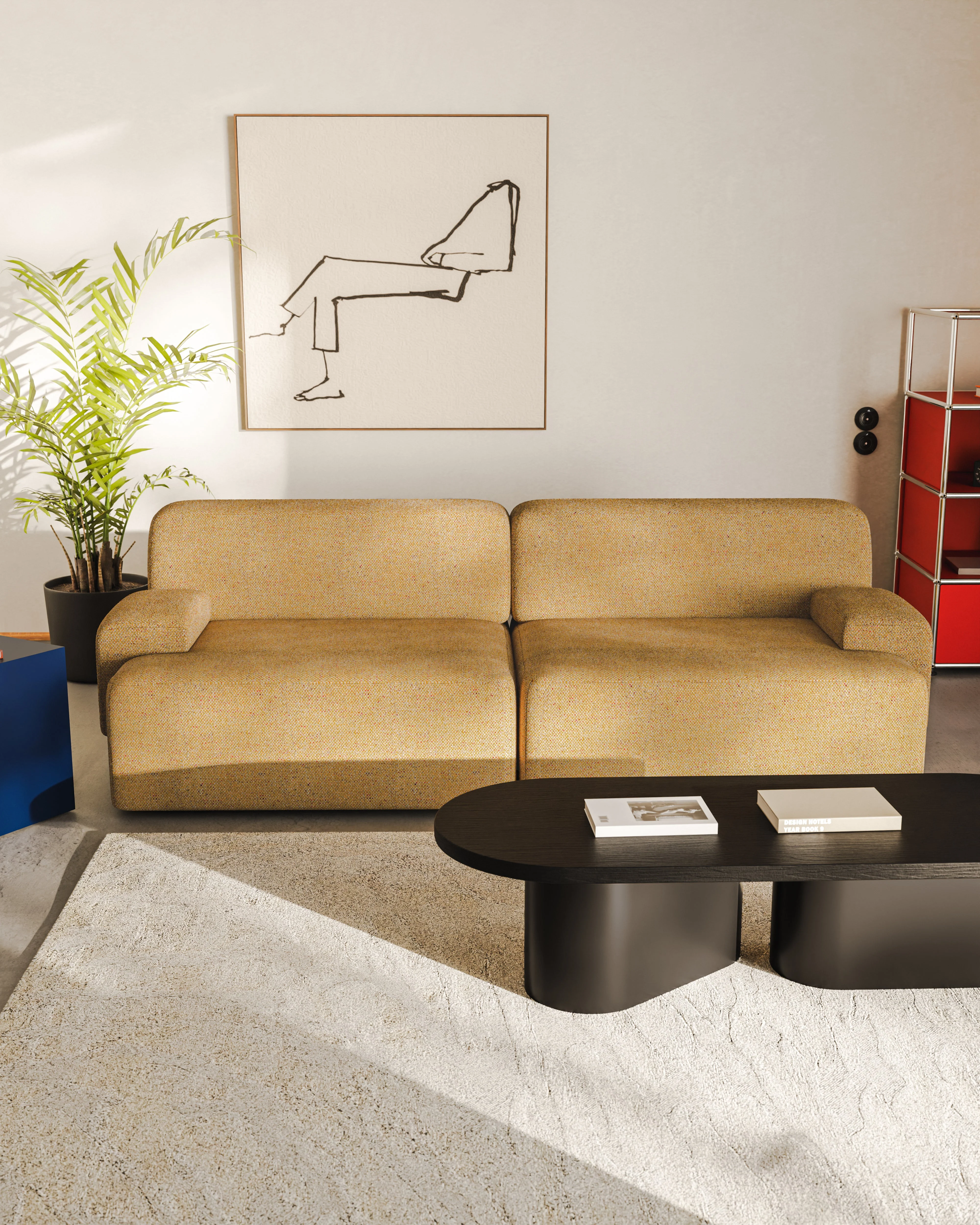 Sofa modułowa 2-osobowa UMI jesienny pomarańczowy - Image 2