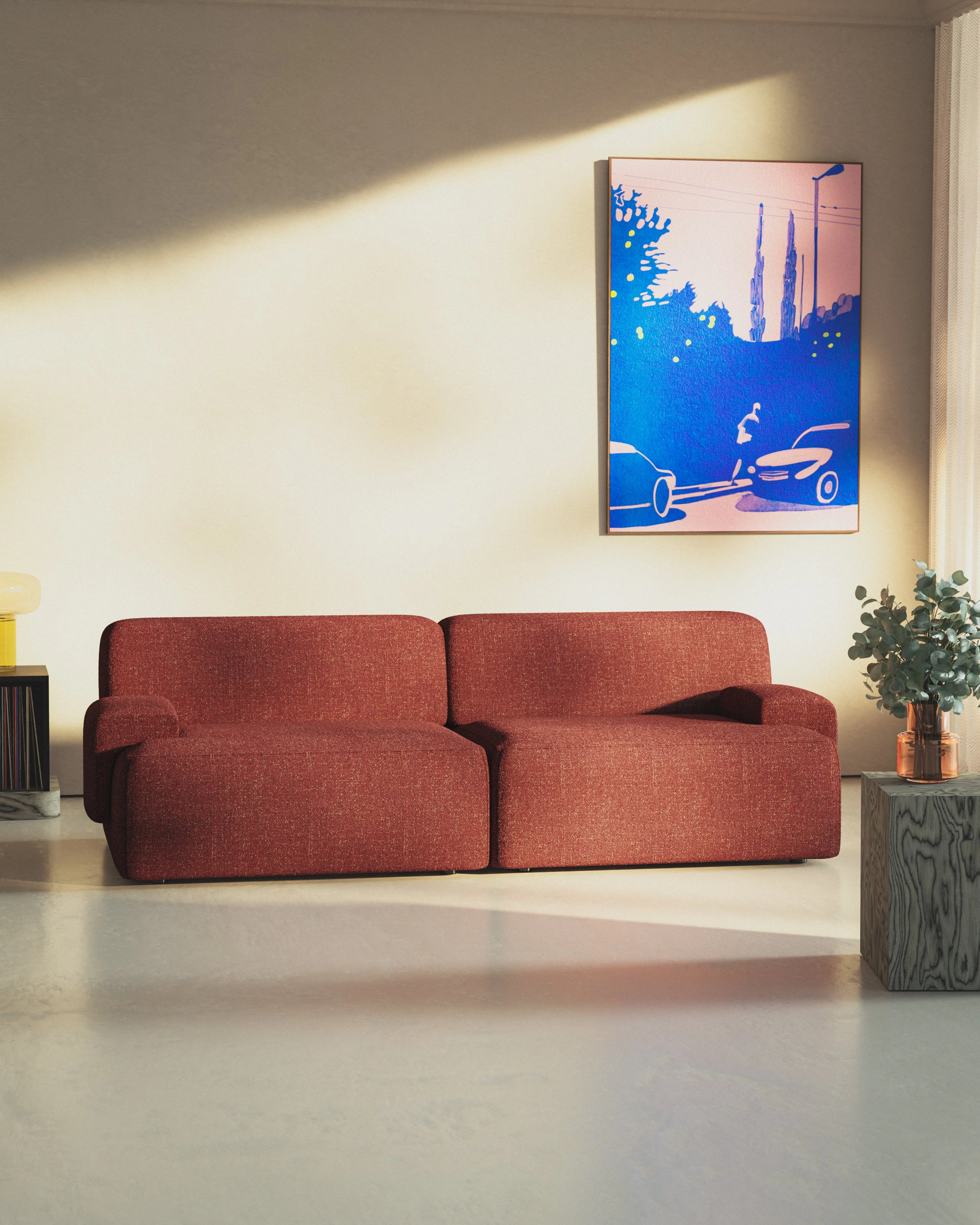 Sofa modułowa 2-osobowa UMI kasztanowy czerwony - Image 3