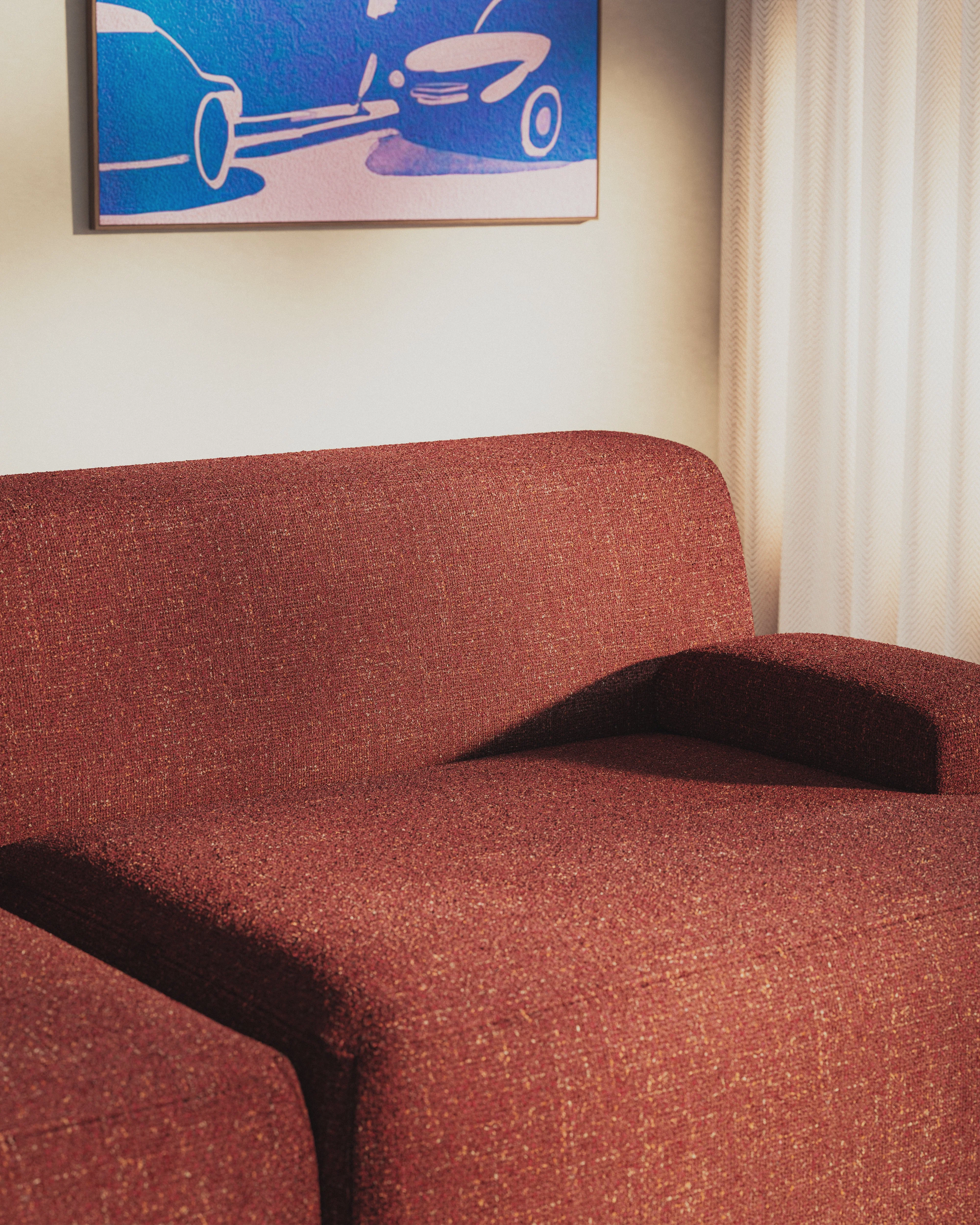 Sofa modułowa 2-osobowa UMI kasztanowy czerwony - Image 5