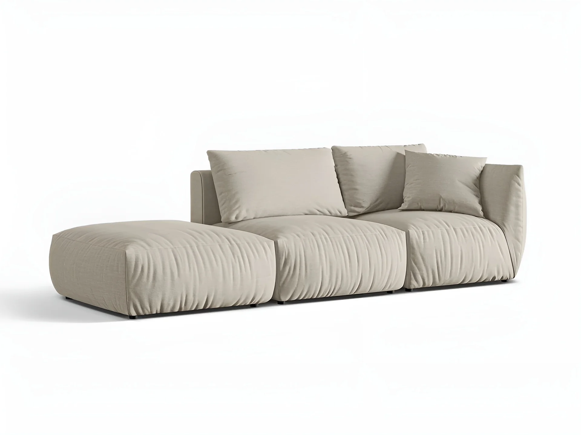 Sofa modułowa 3-osobowa lewostronna CHRIS kremowy szenil - Image 5