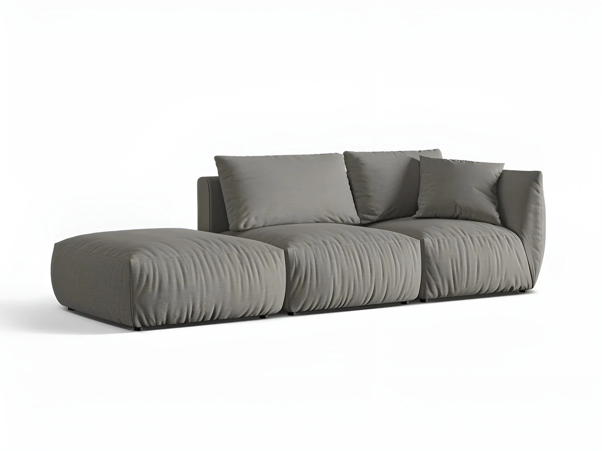 Sofa modułowa 3-osobowa lewostronna CHRIS szary szenil - Image 5