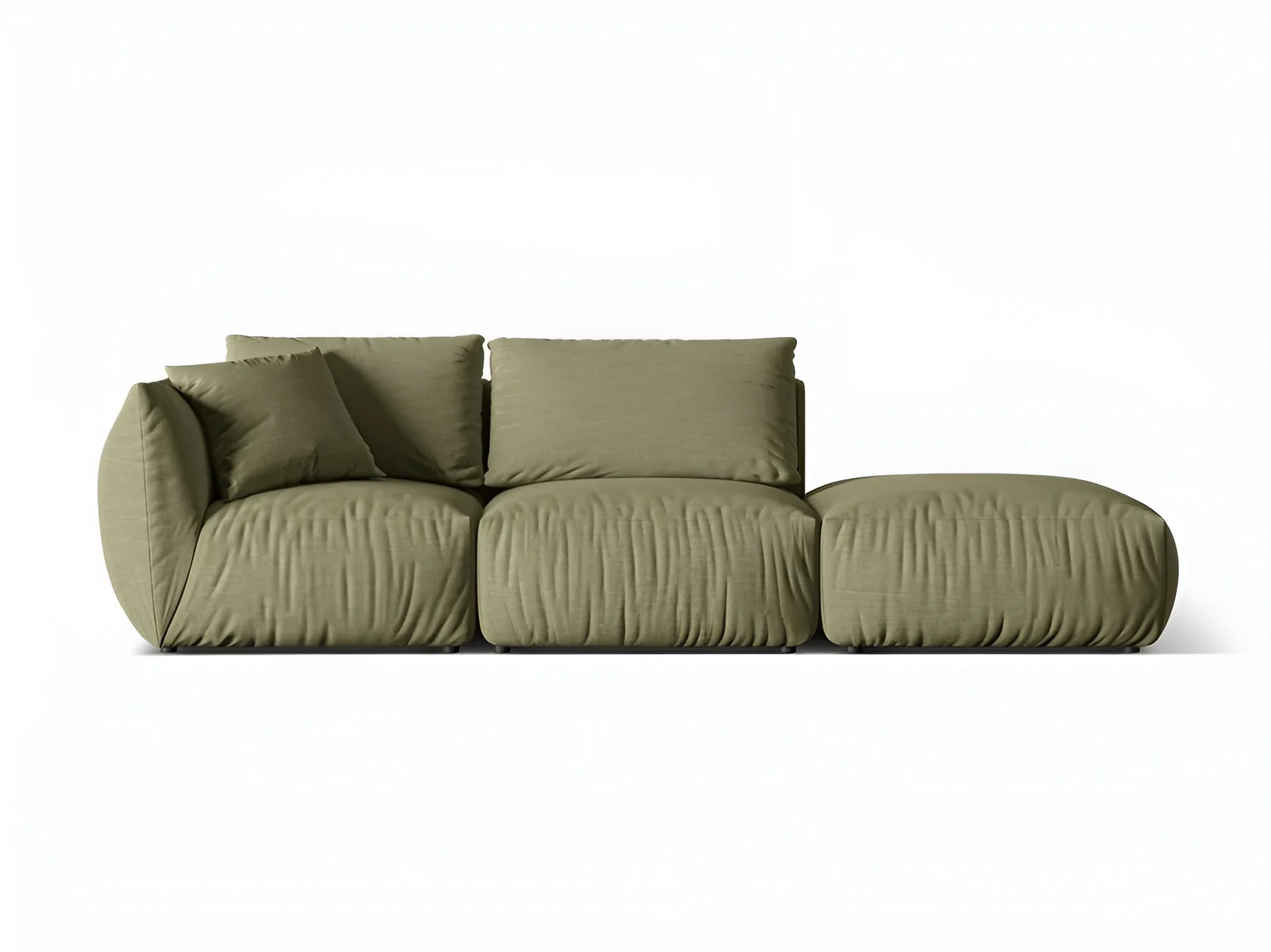 Sofa modułowa 3-osobowa prawostronna CHRIS jasnozielony szenil - Image 3