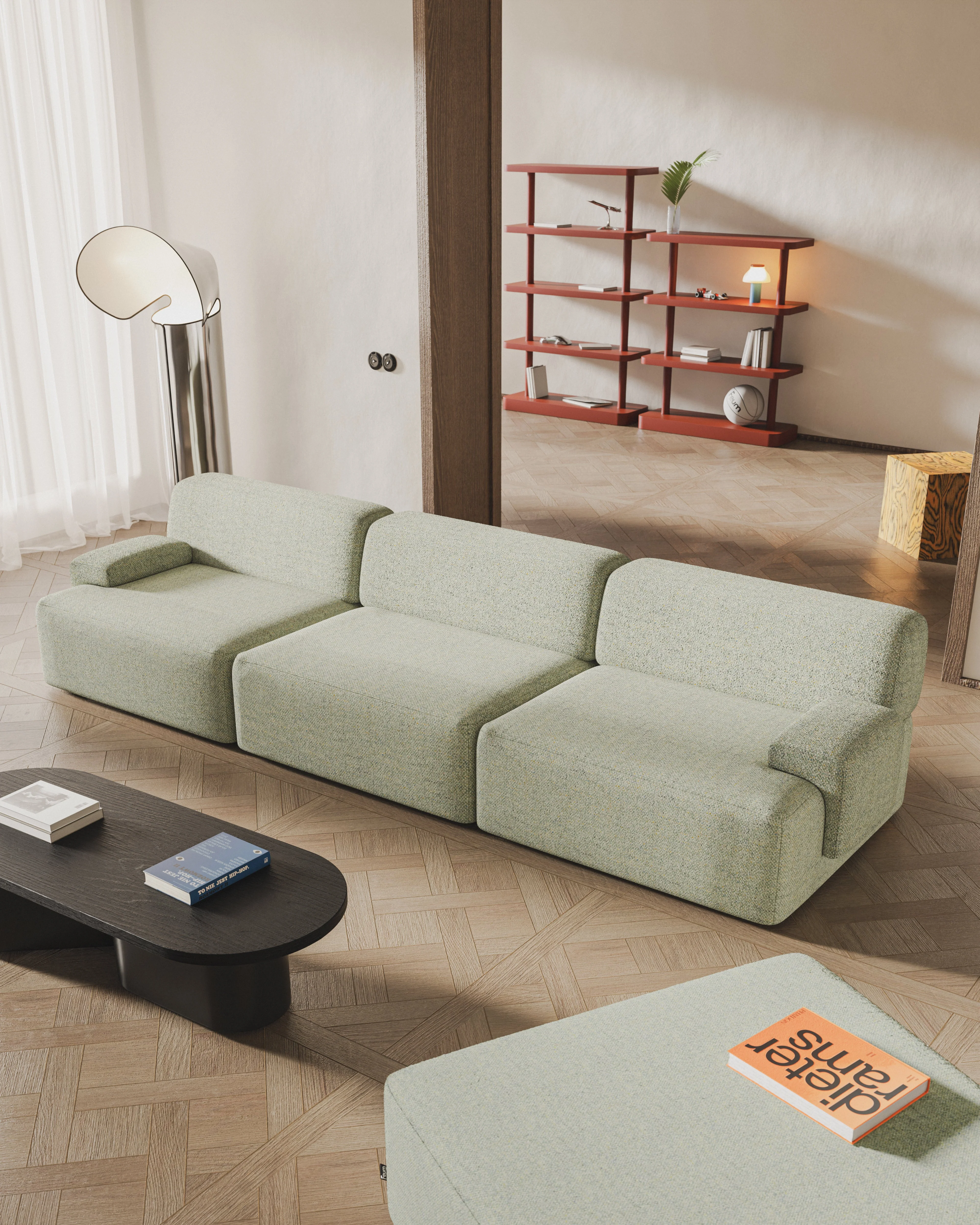 Sofa modułowa 3-osobowa UMI jasnozielony - Image 2