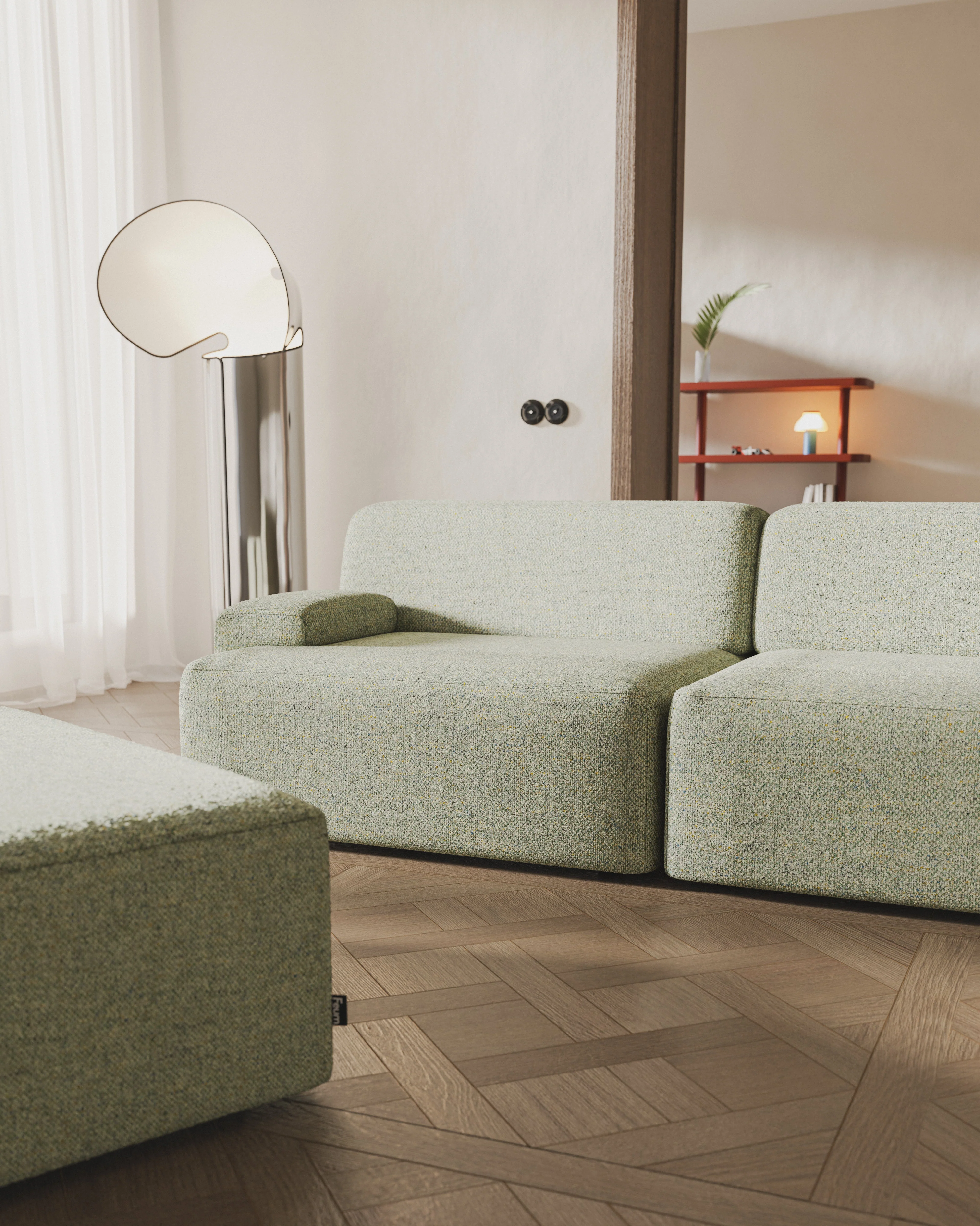 Sofa modułowa 3-osobowa UMI jasnozielony - Image 4