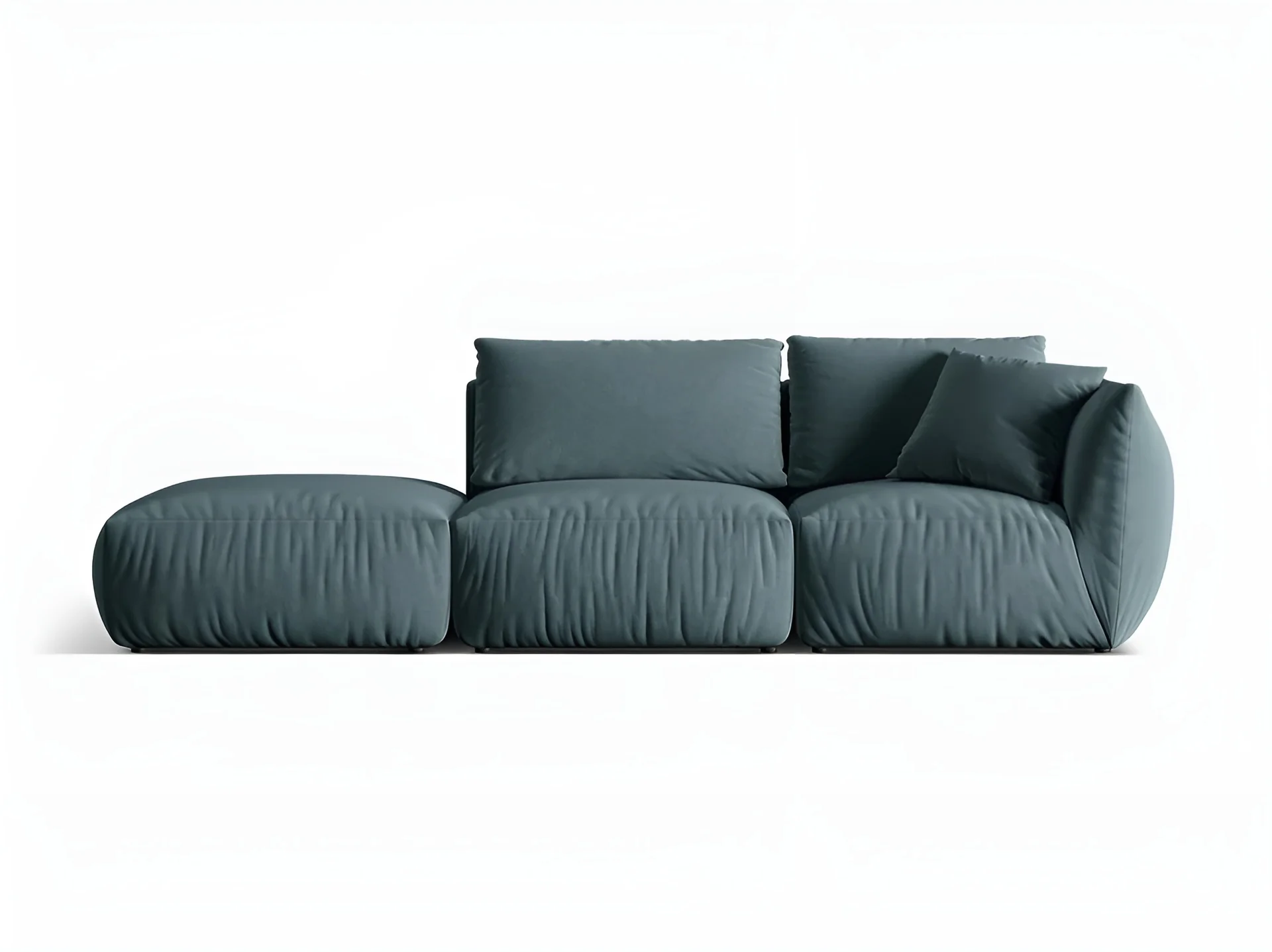 Sofa modułowa aksamitna 3-osobowa lewostronna CHRIS jasnoniebieski - Image 4