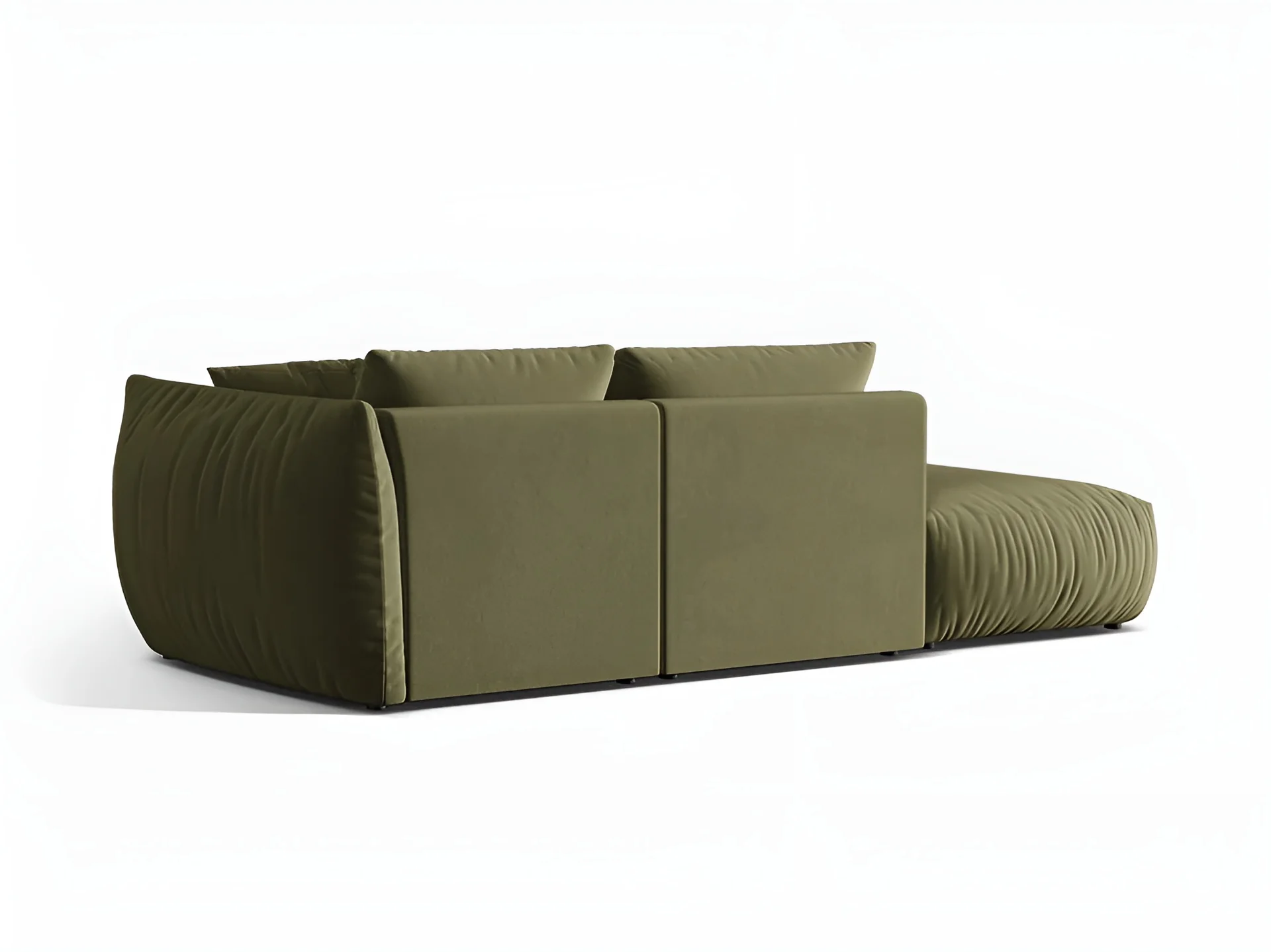 Sofa modułowa aksamitna 3-osobowa lewostronna CHRIS jasnozielony - Image 4