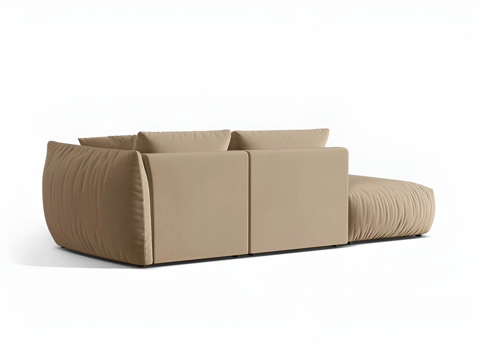Sofa modułowa aksamitna 3-osobowa lewostronna CHRIS piaskowy - Image 4