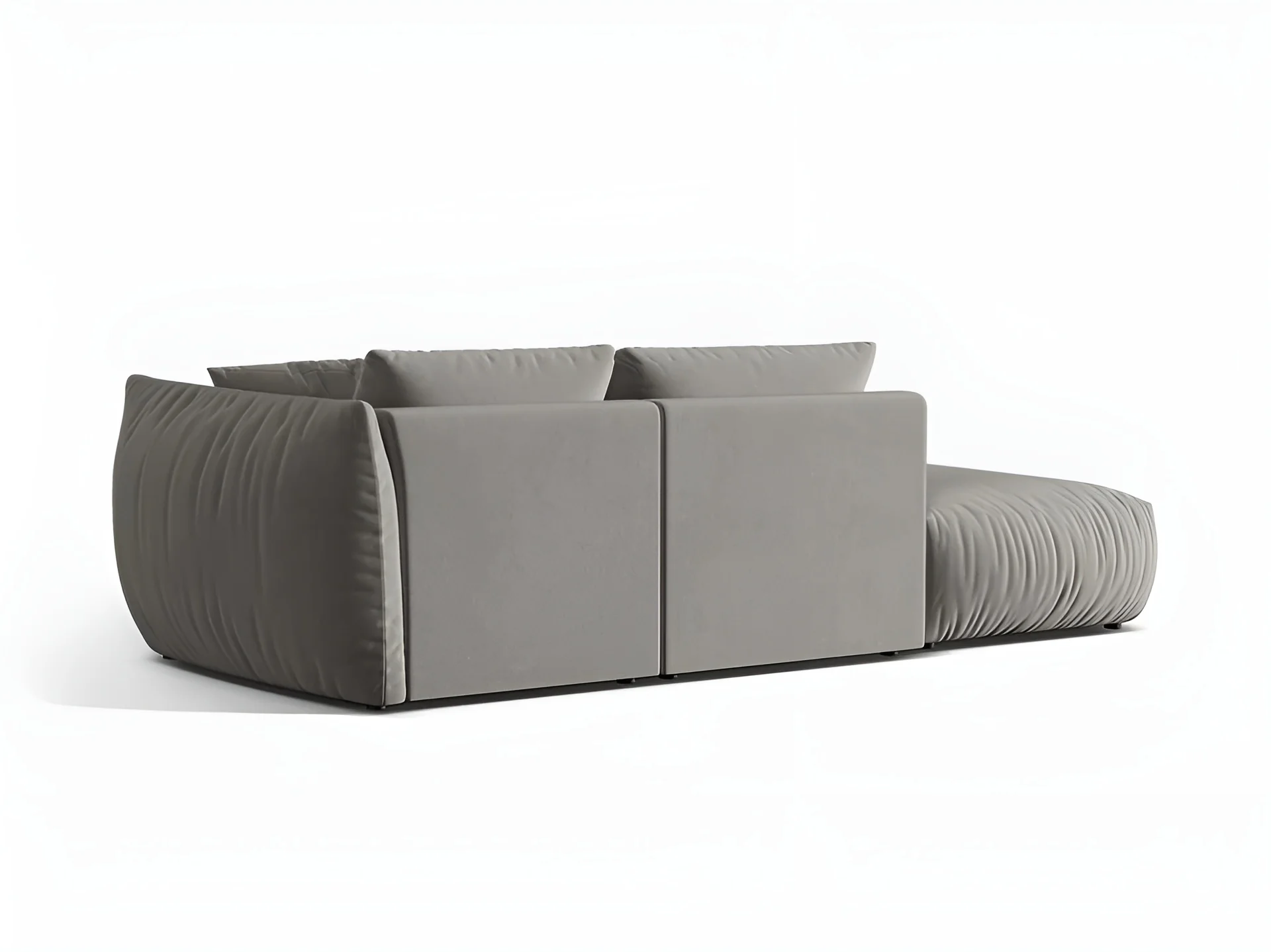 Sofa modułowa aksamitna 3-osobowa lewostronna CHRIS szary - Image 4