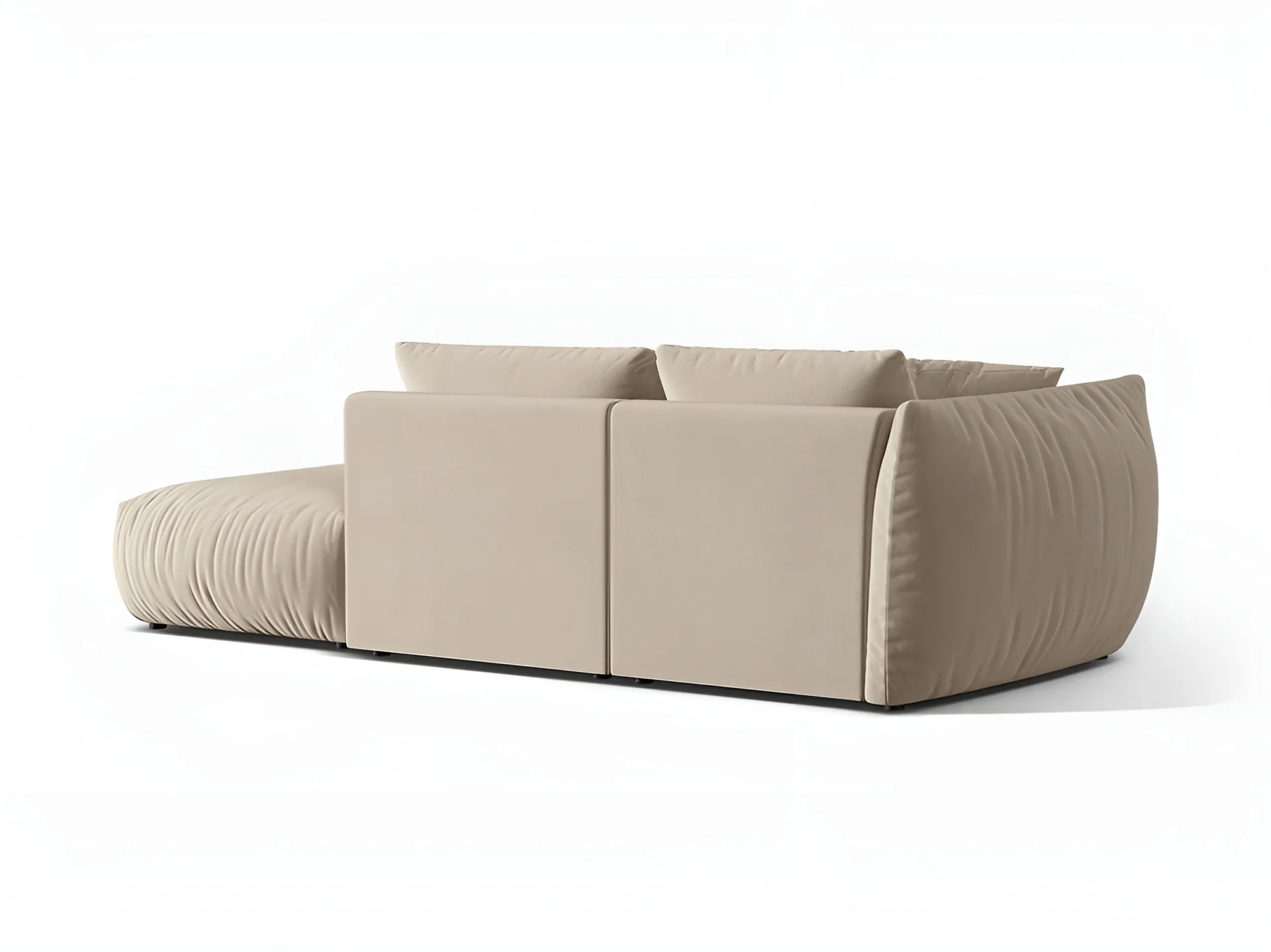 Sofa modułowa aksamitna 3-osobowa prawostronna CHRIS ecru - Image 4