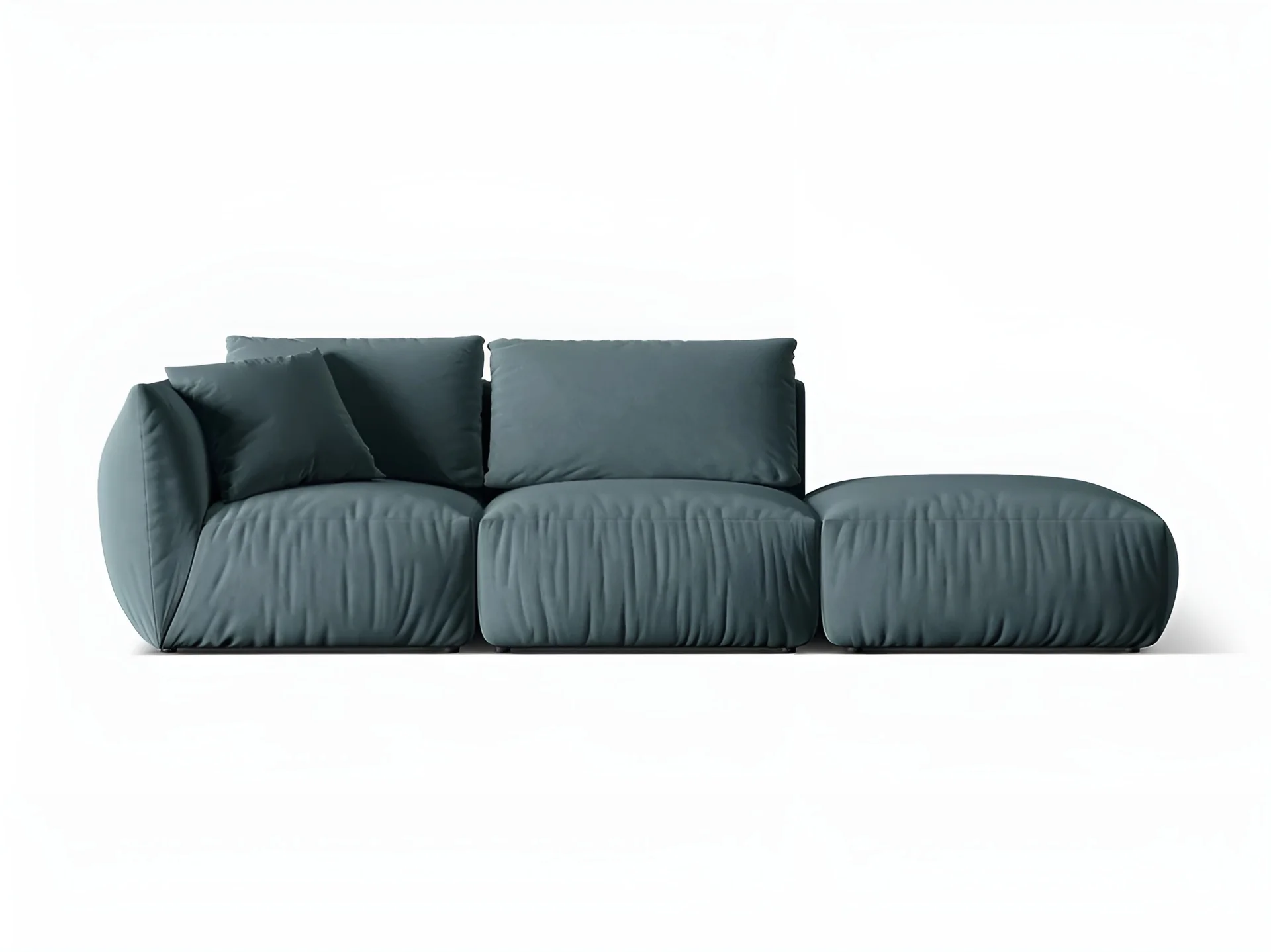 Sofa modułowa aksamitna 3-osobowa prawostronna CHRIS jasnoniebieski - Image 3