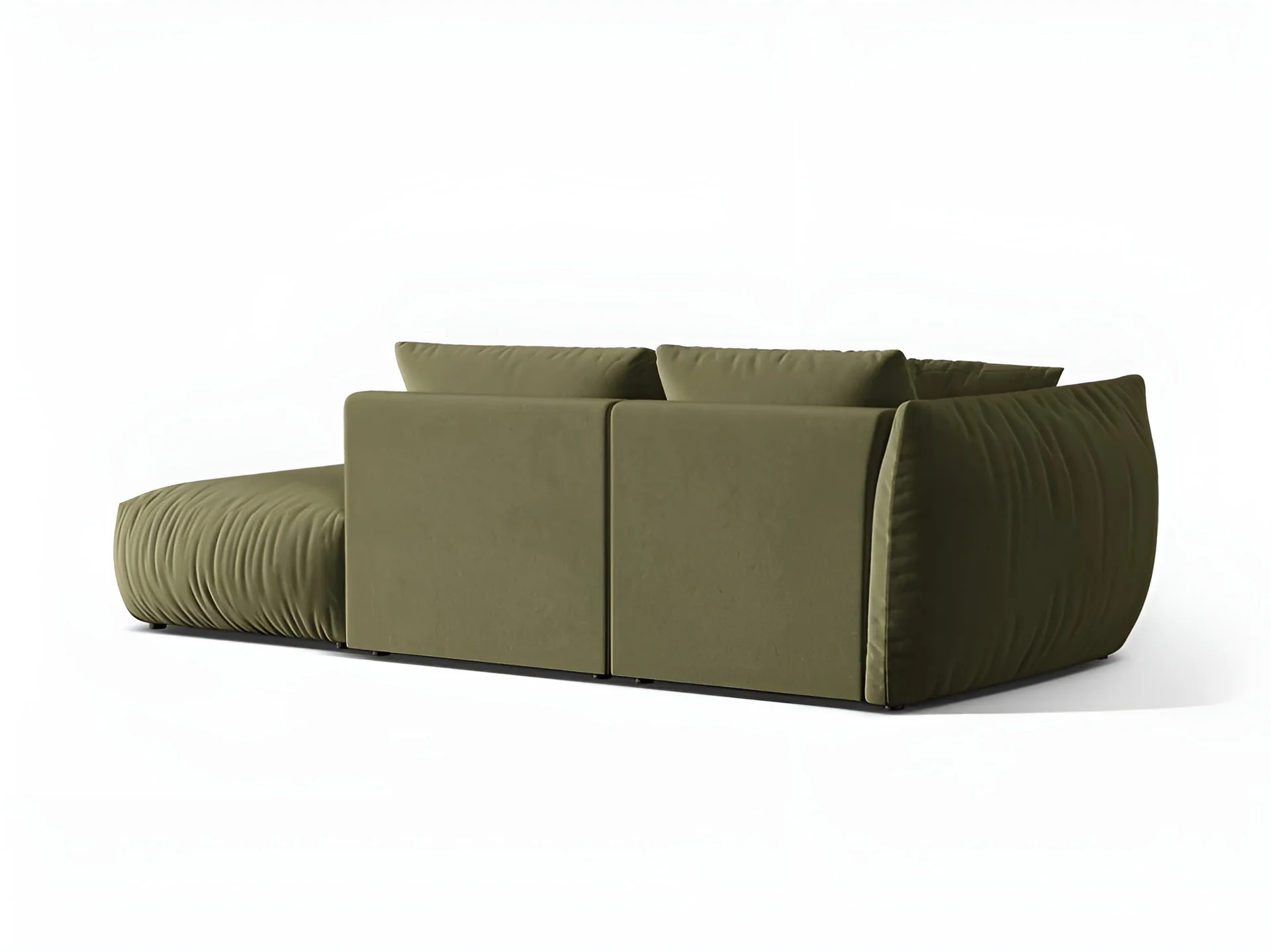Sofa modułowa aksamitna 3-osobowa prawostronna CHRIS jasnozielony - Image 4