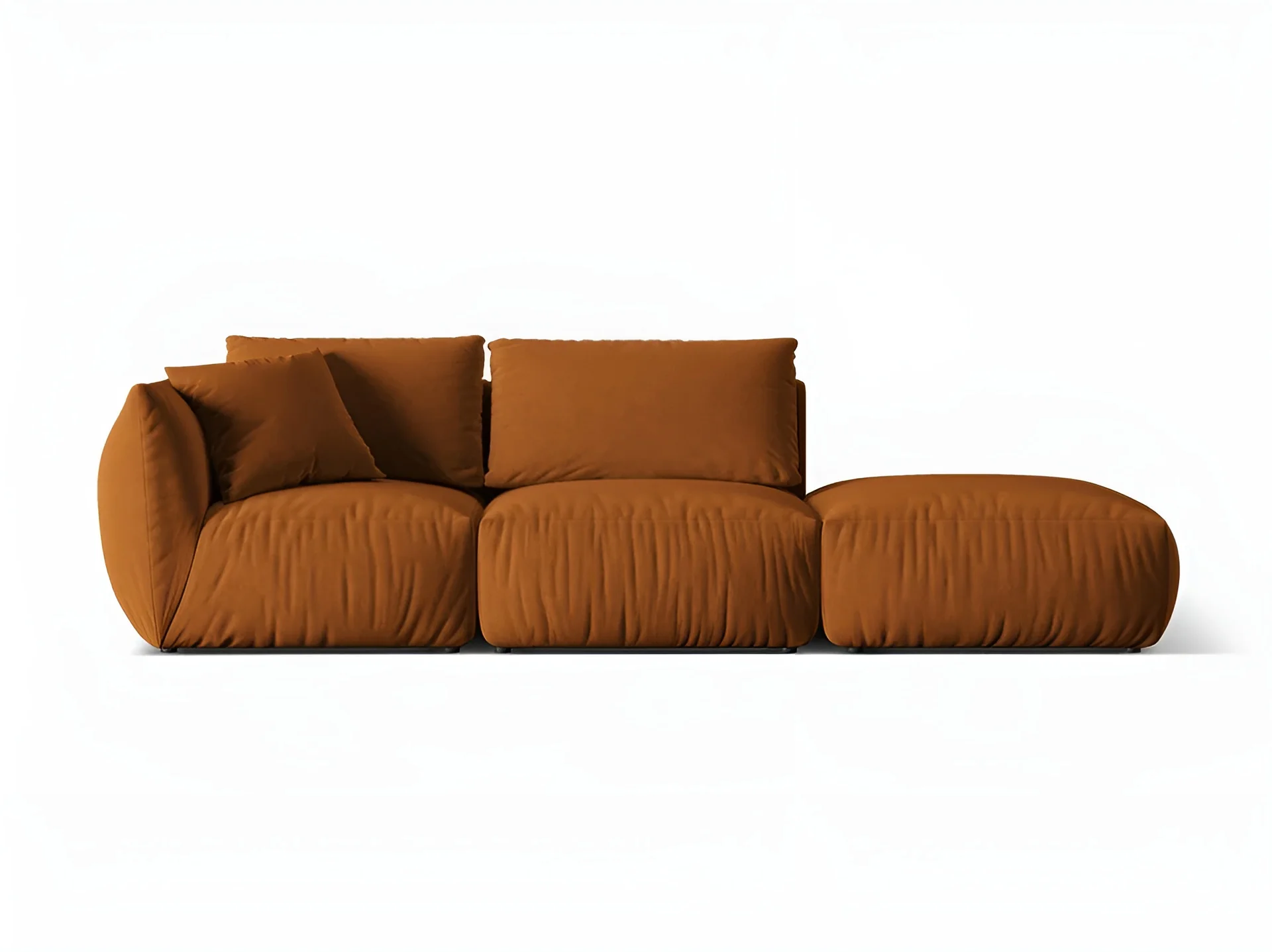 Sofa modułowa aksamitna 3-osobowa prawostronna CHRIS terracotta - Image 3