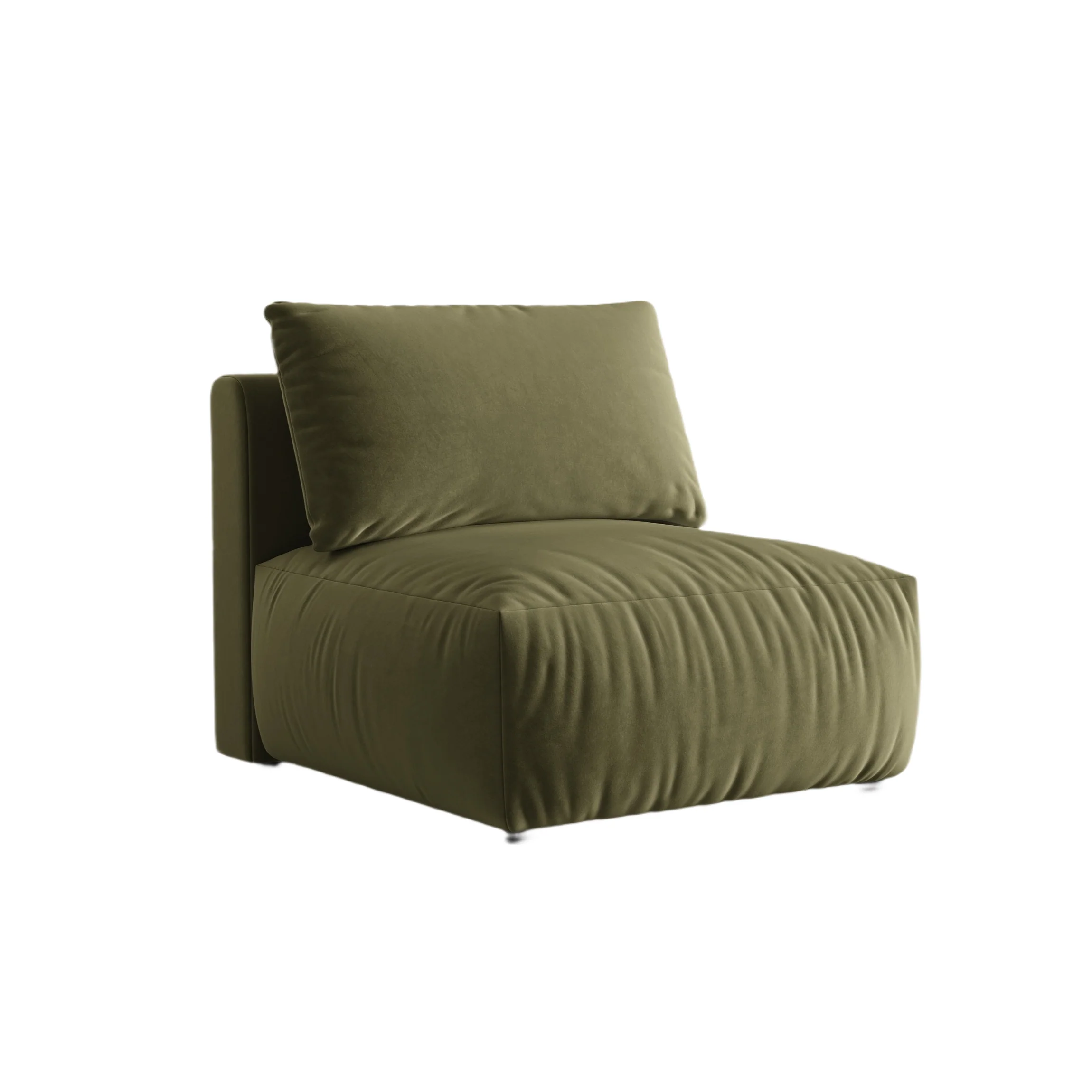 Sofa modułowa aksamitna CHRIS - element środkowy jasnozielony